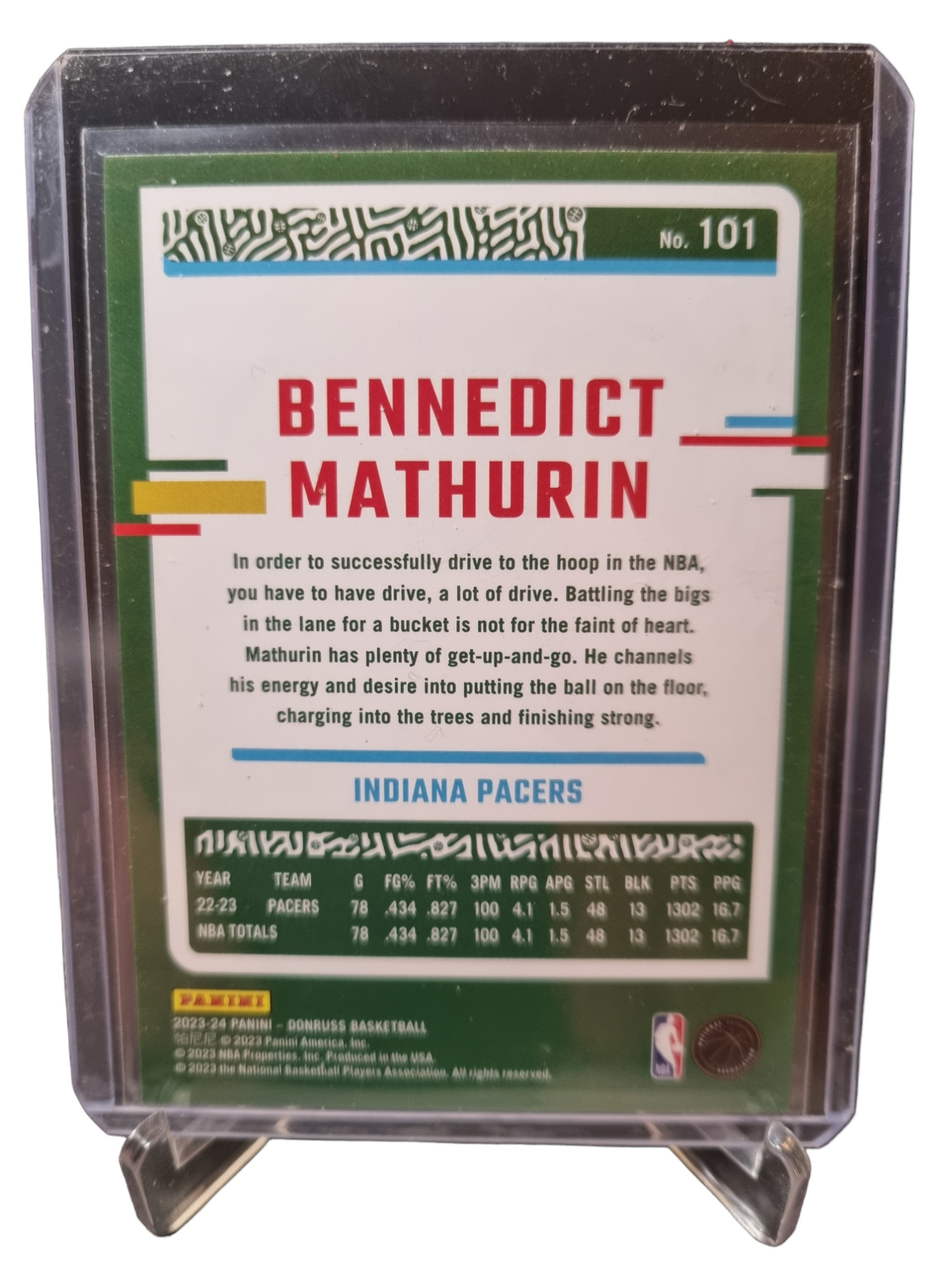 2023-24 Panini Donruss #101 Benedict Mathurin Press Proof