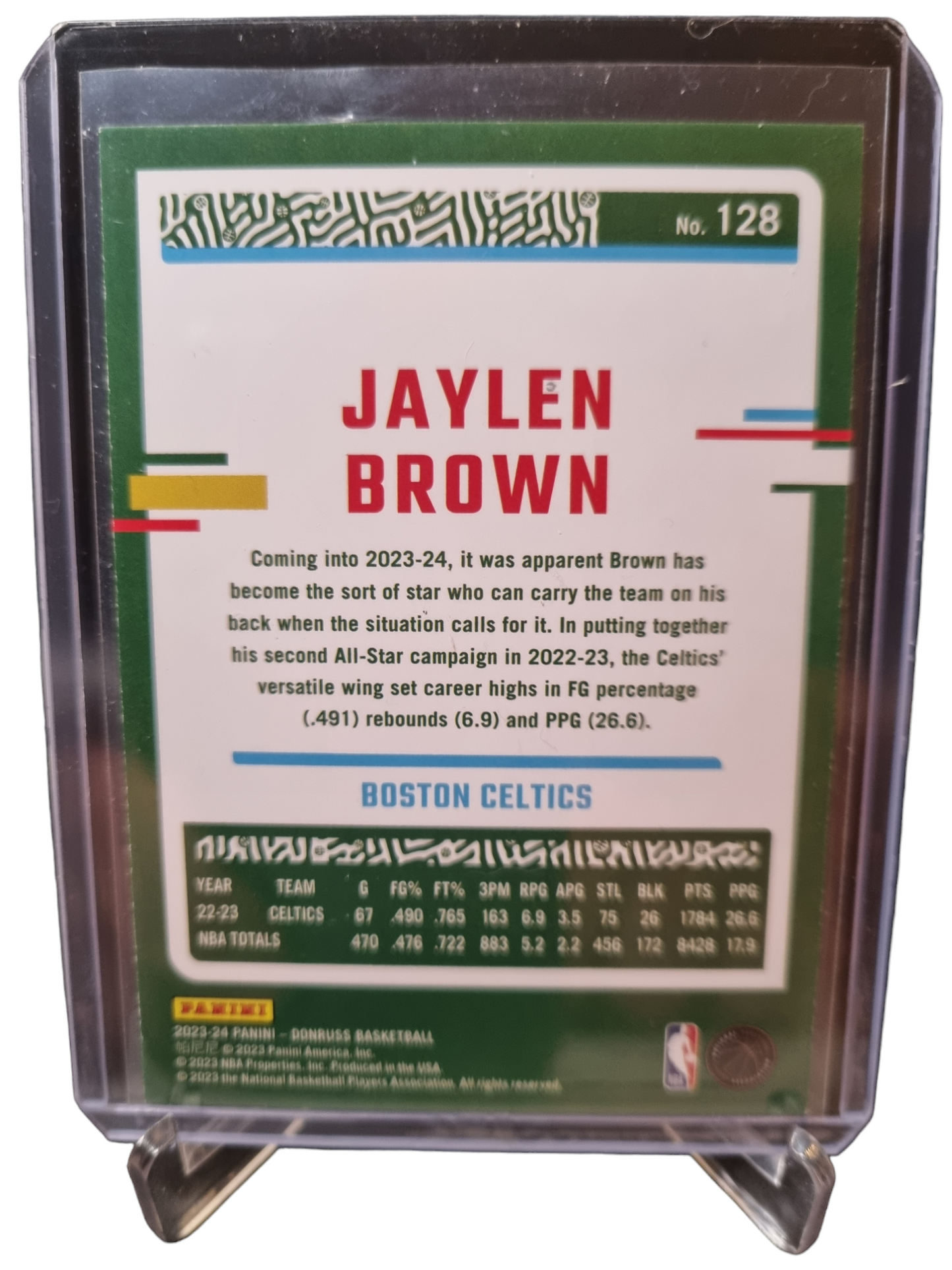 2023-24 Panini Donruss #128 Jaylen Brown Green Laser