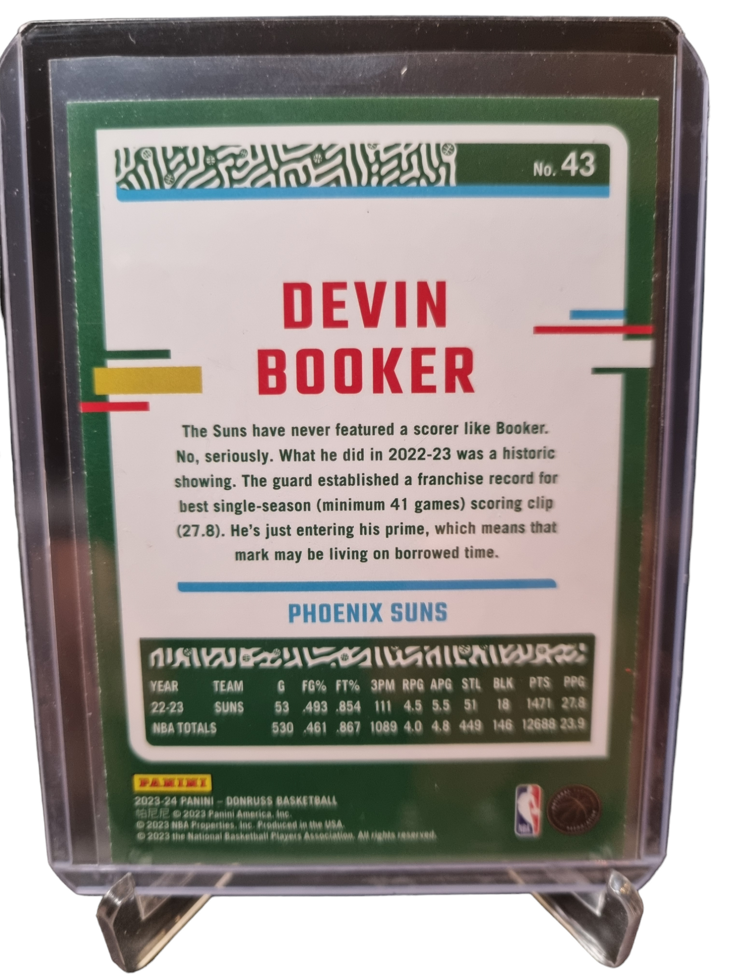 2023-24 Panini Donruss #43 Devon Booker Green Laser