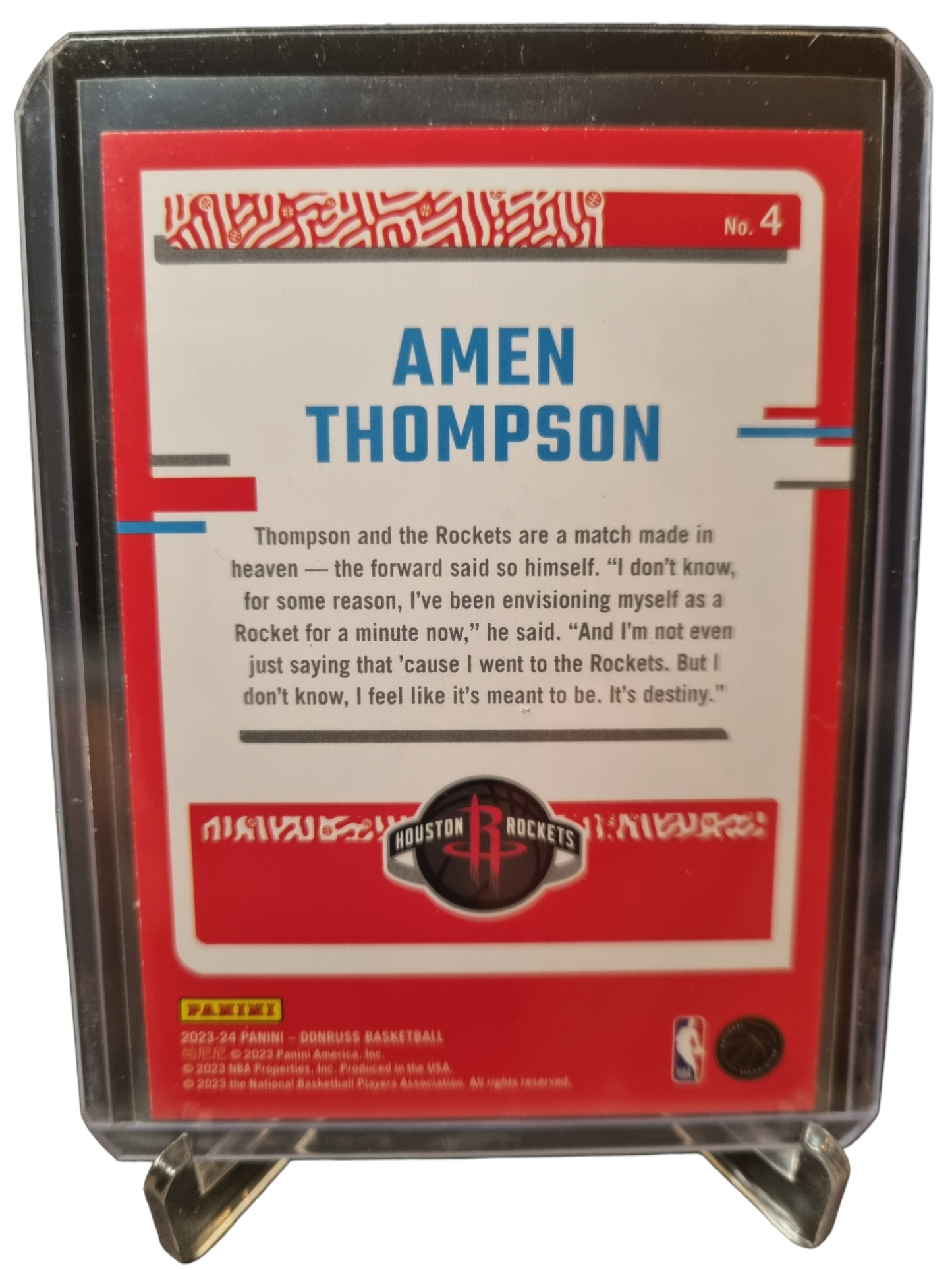 2023-24 Donruss #4 Amen Thompson Rookie Card The Rookies