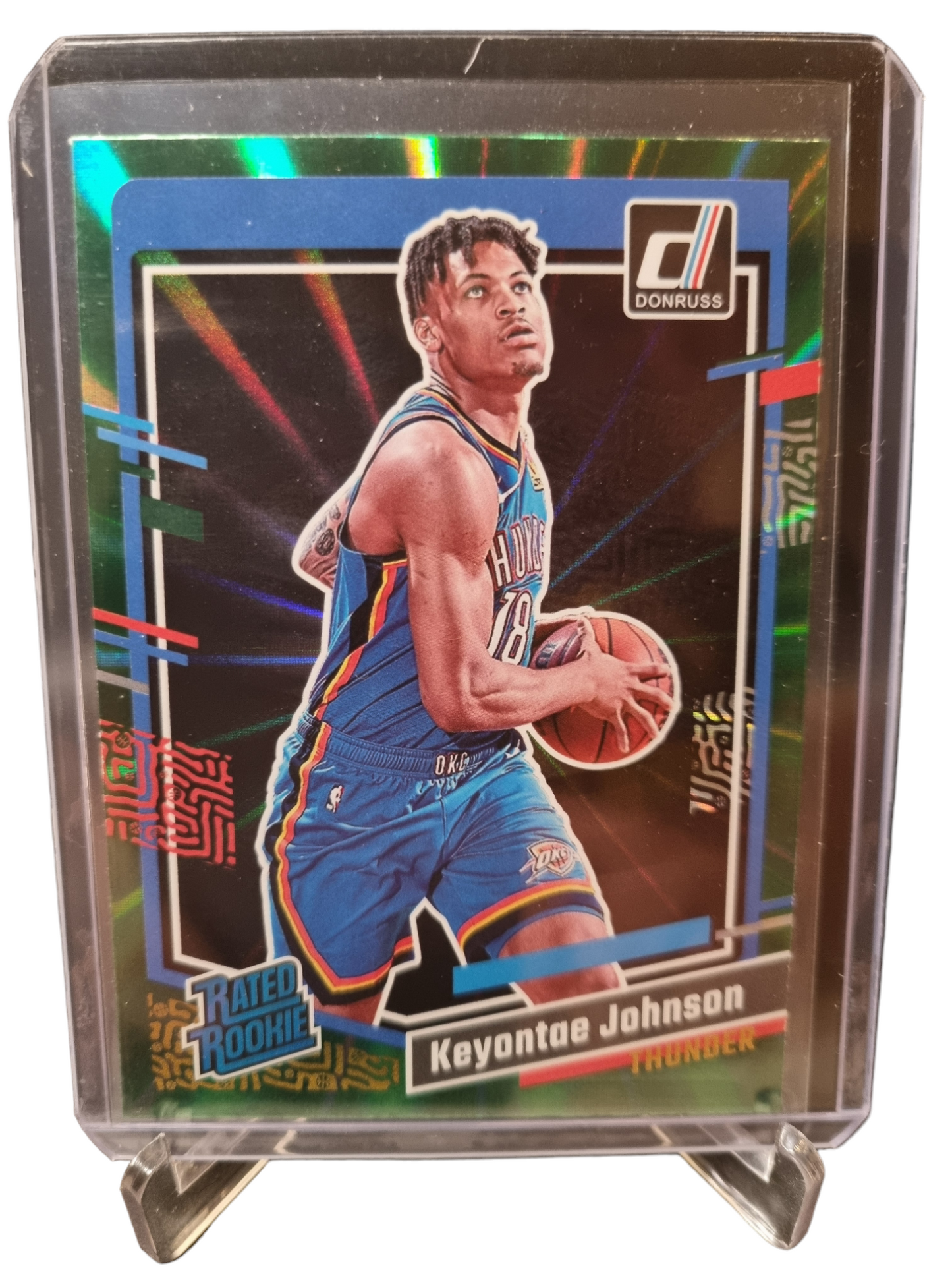 2023-24 Panini Donruss #237 Keyonte Johnson Rookie Card Rated Rookie Green Laser