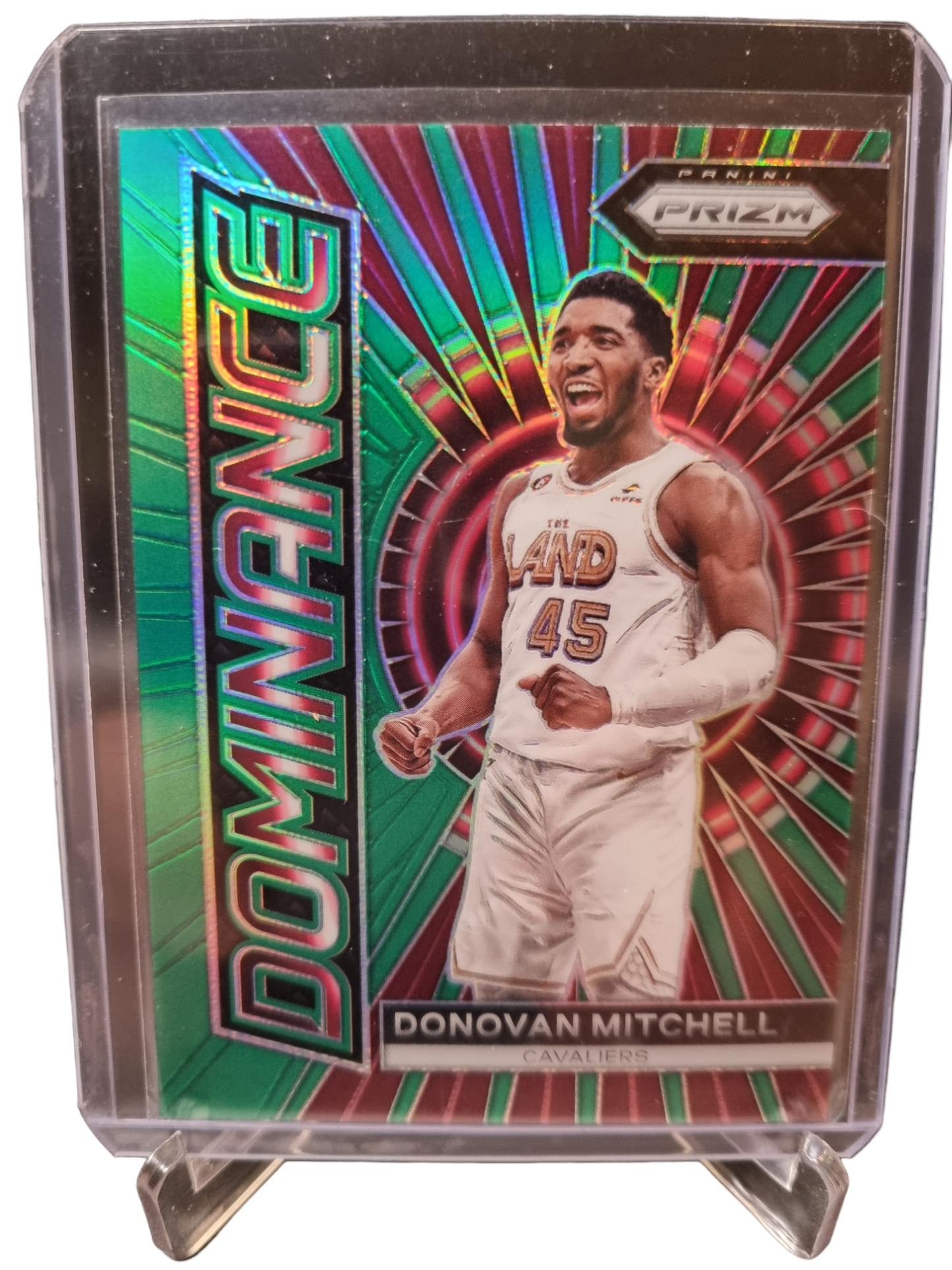 2023-24 Panini Prizm #5 Donovan Mitchell Dominance Green Prizm