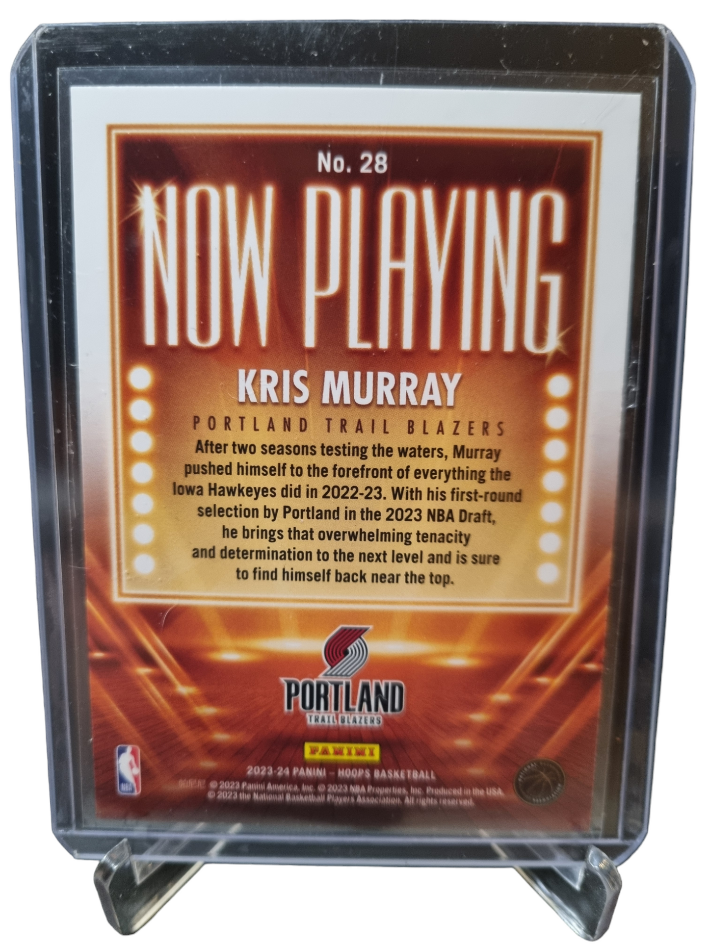 2023-24 Panini Hoops #28 Kris Murray Rookie Card Now Playing