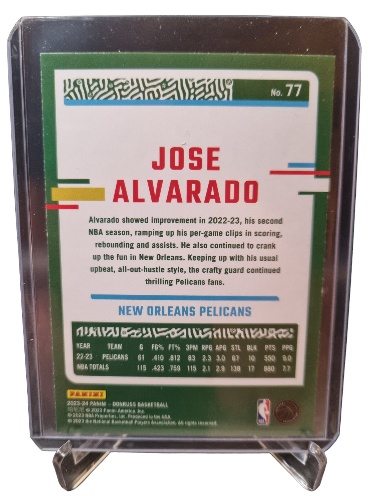 2023-24 Panini Donruss #77 Jose Alvarado Green Laser