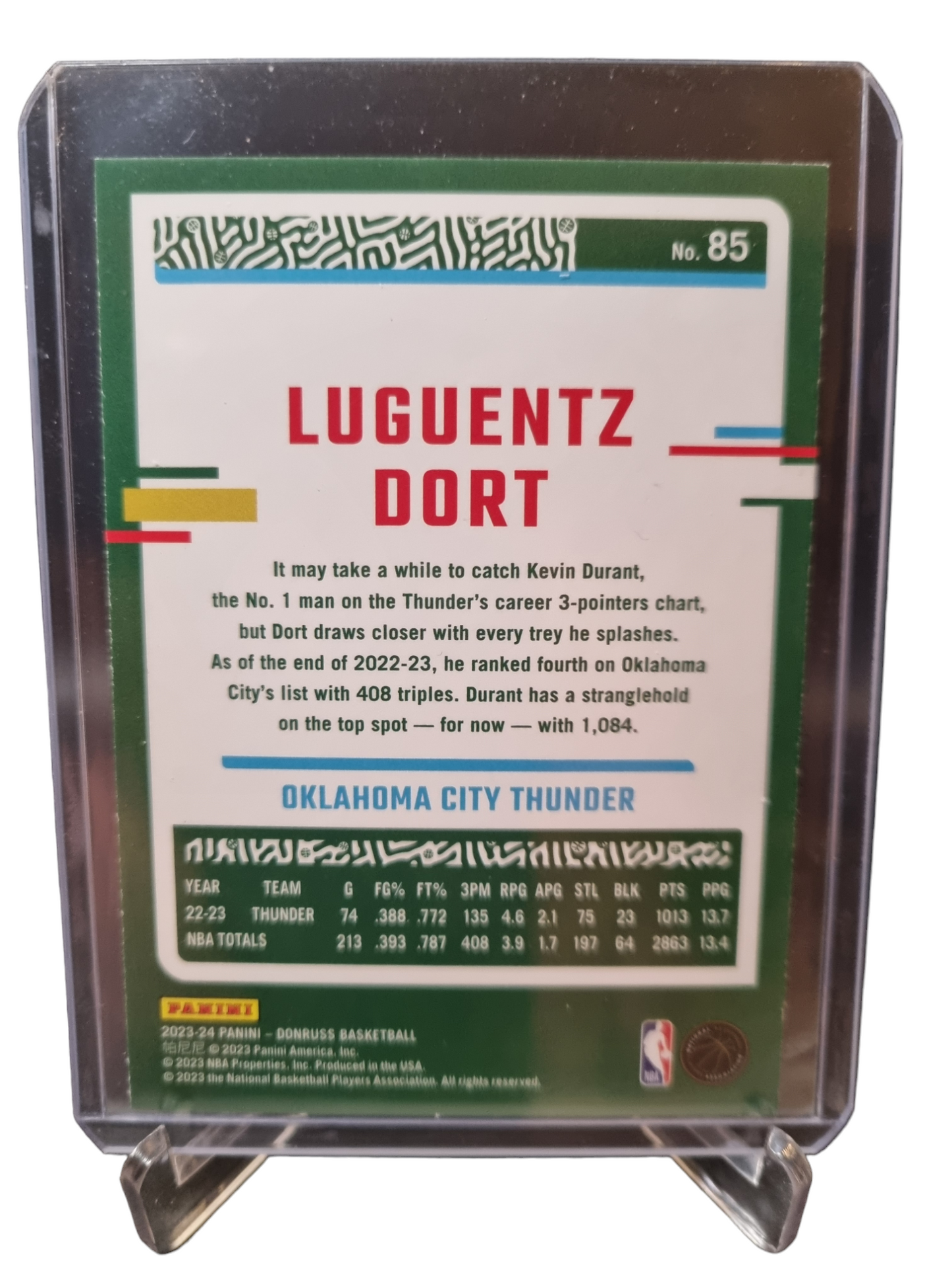 2023-24 Panini Donruss #85 Luguentz Dort Green Laser
