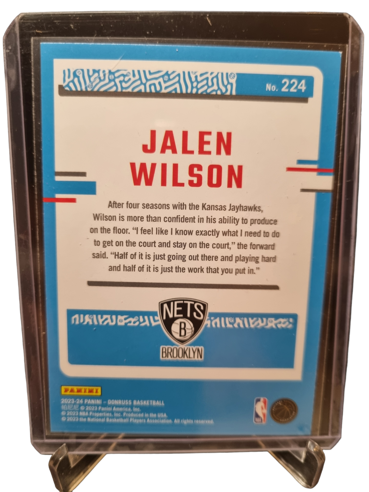 2023-24 Panini Donruss #224 Jalen Wilson Rookie Card Rated Rookie