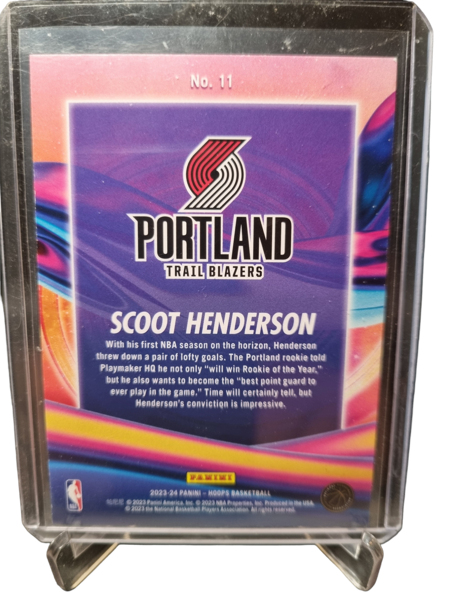 2023-24 Panini Hoops #11 Scoot Henderson Rookie Card Anti Gravity Holo