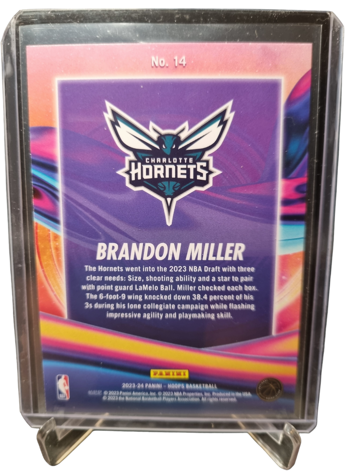 2023-24 Panini Hoops #14 Brandon Miller Rookie Card Anti Gravity