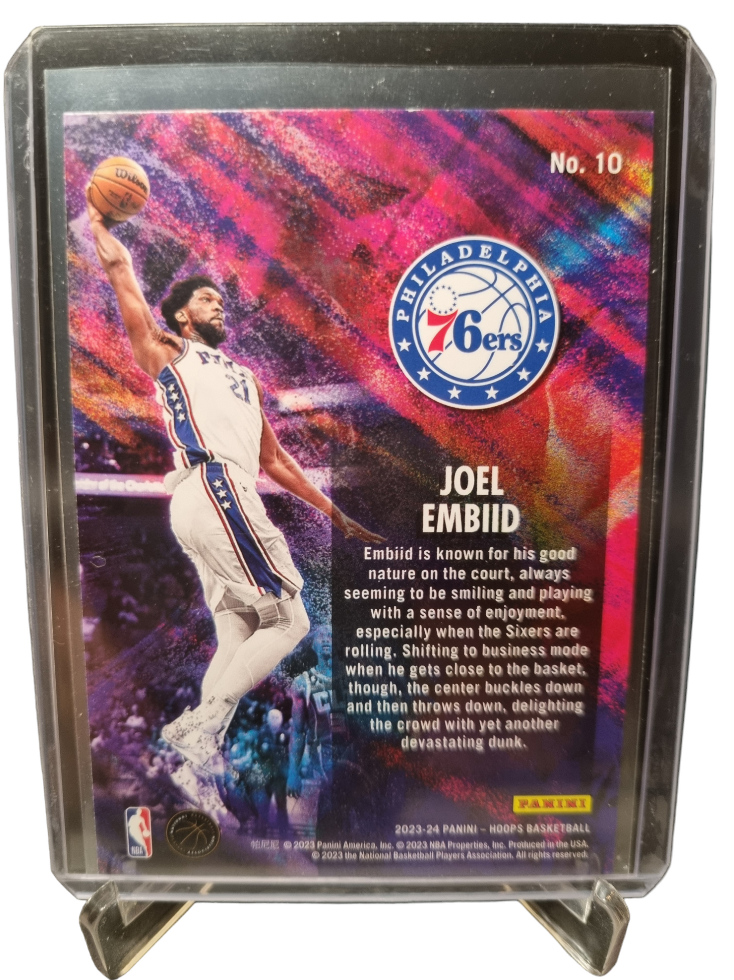 2023-24 Panini Hoops #10 Joel Embiid Jam-Tastic Holo