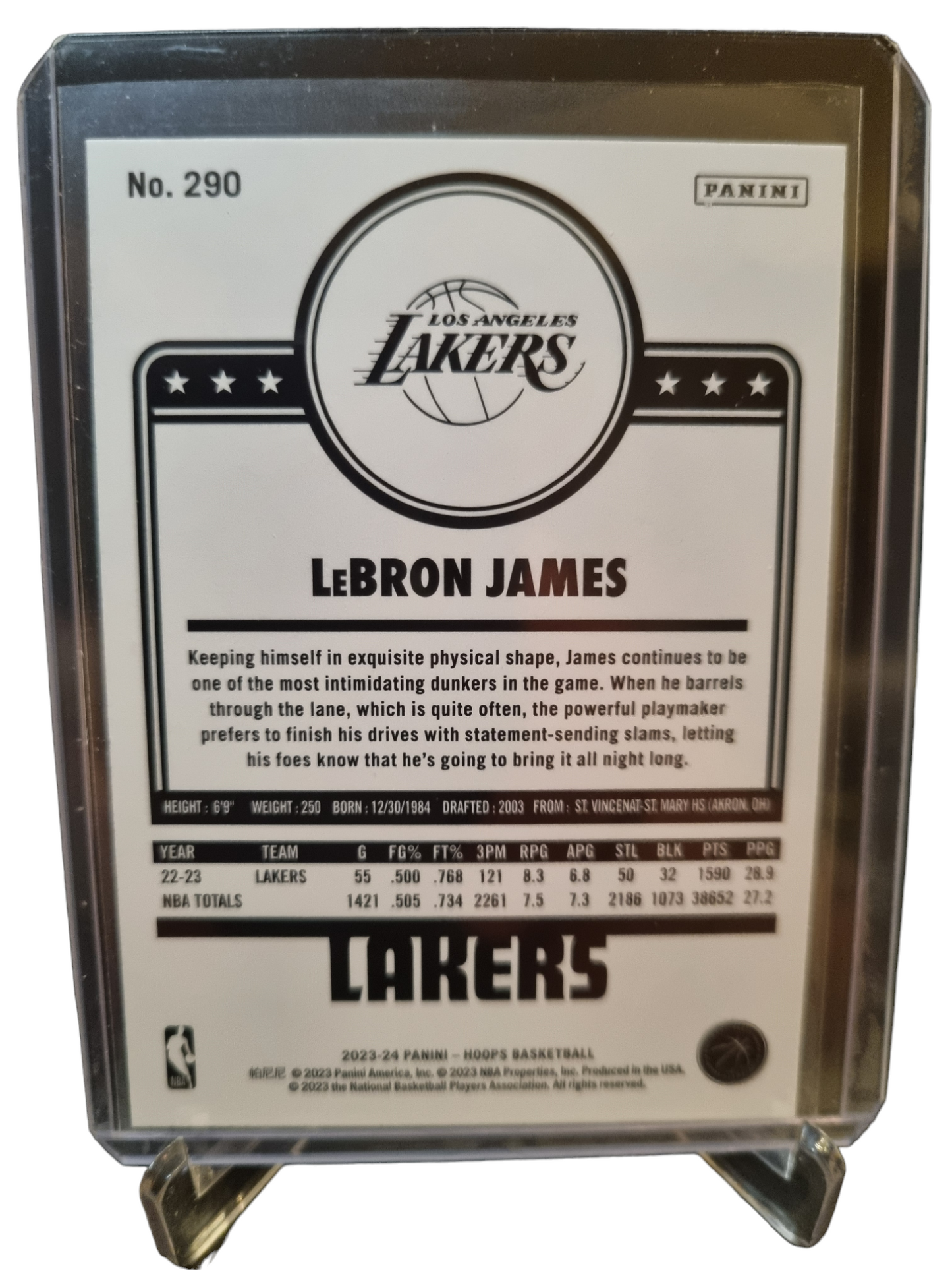 2023-24 Panini Hoops #290 Lebron James Purple