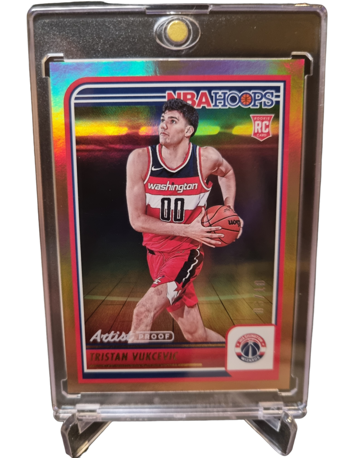 2023-24 Panini Hoops #254 Tristan Vukcevic Rookie Card Gold Holo Artist Proof 06/10