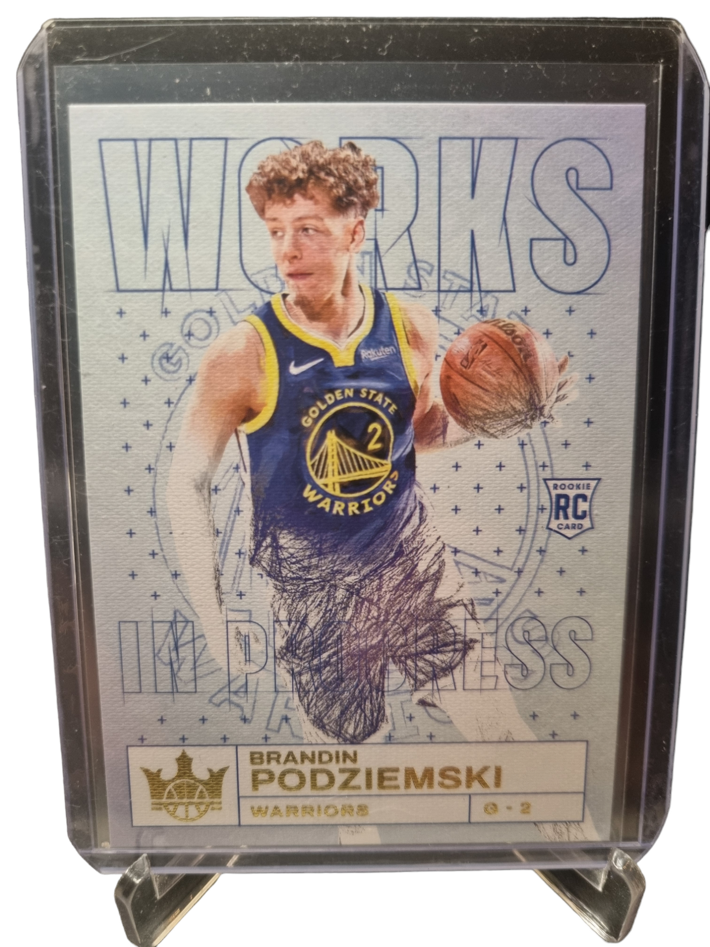 2023-24 Panini Court Kings #15 Brandin Podziemski Rookie Card Works In Progress