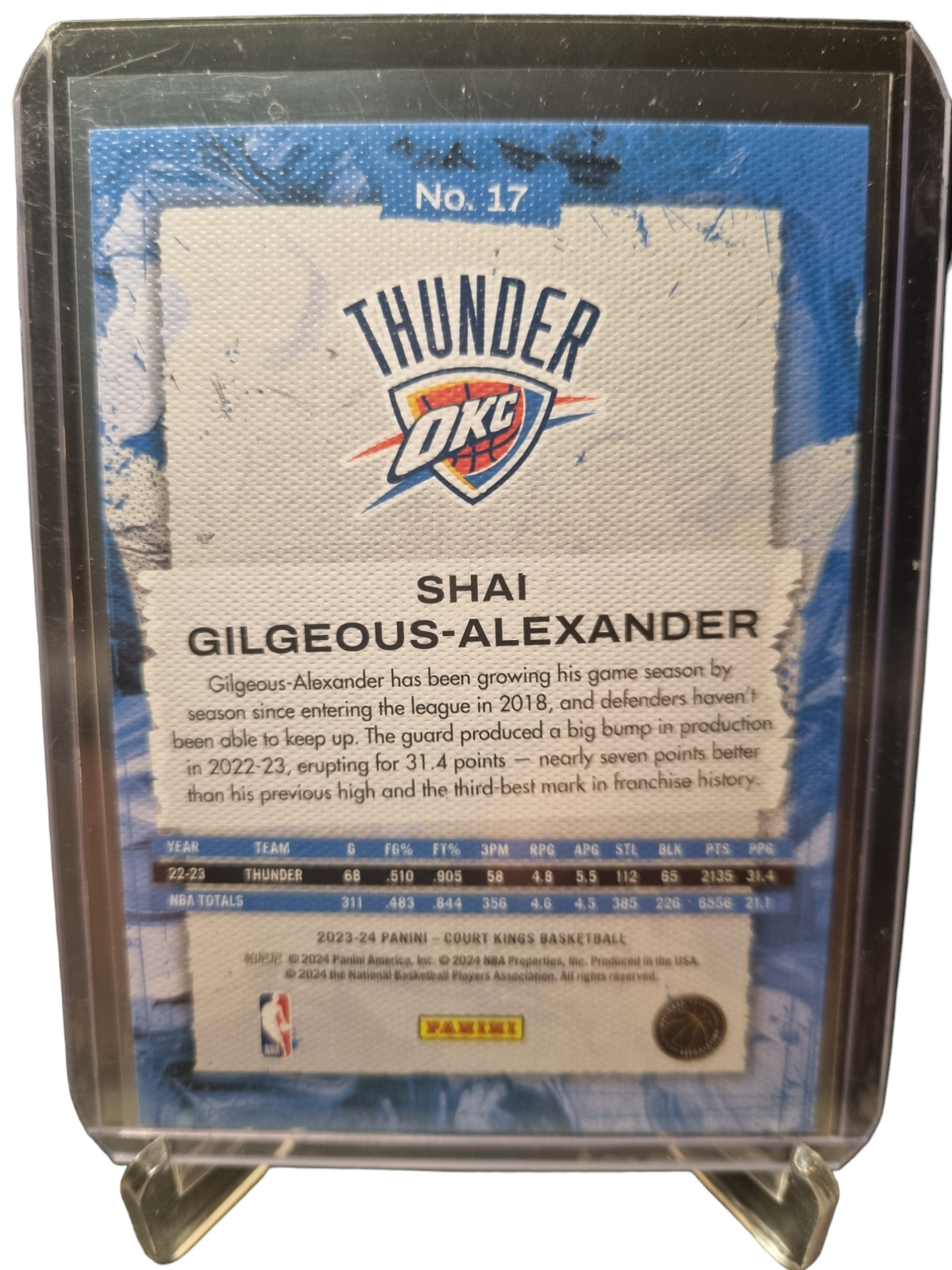 2023-24 Panini Court Kings #17 Shai Gilgeous-Alexander