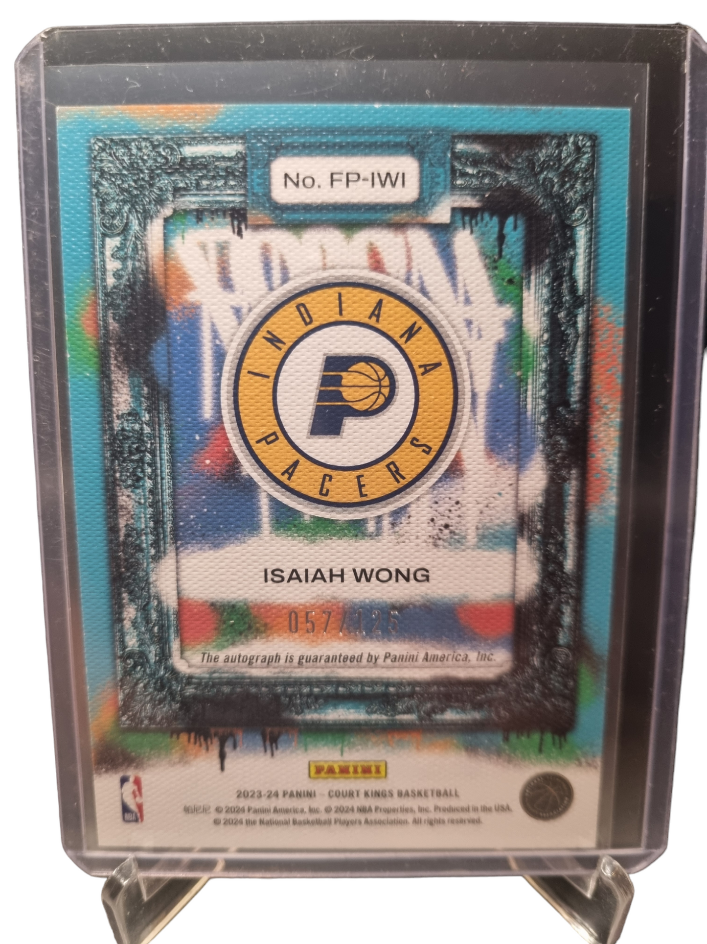 2023-24 Panini Court Kings #FP-IWI Isiah Wong Rookie Card Fresh Paint Autograph 057/125