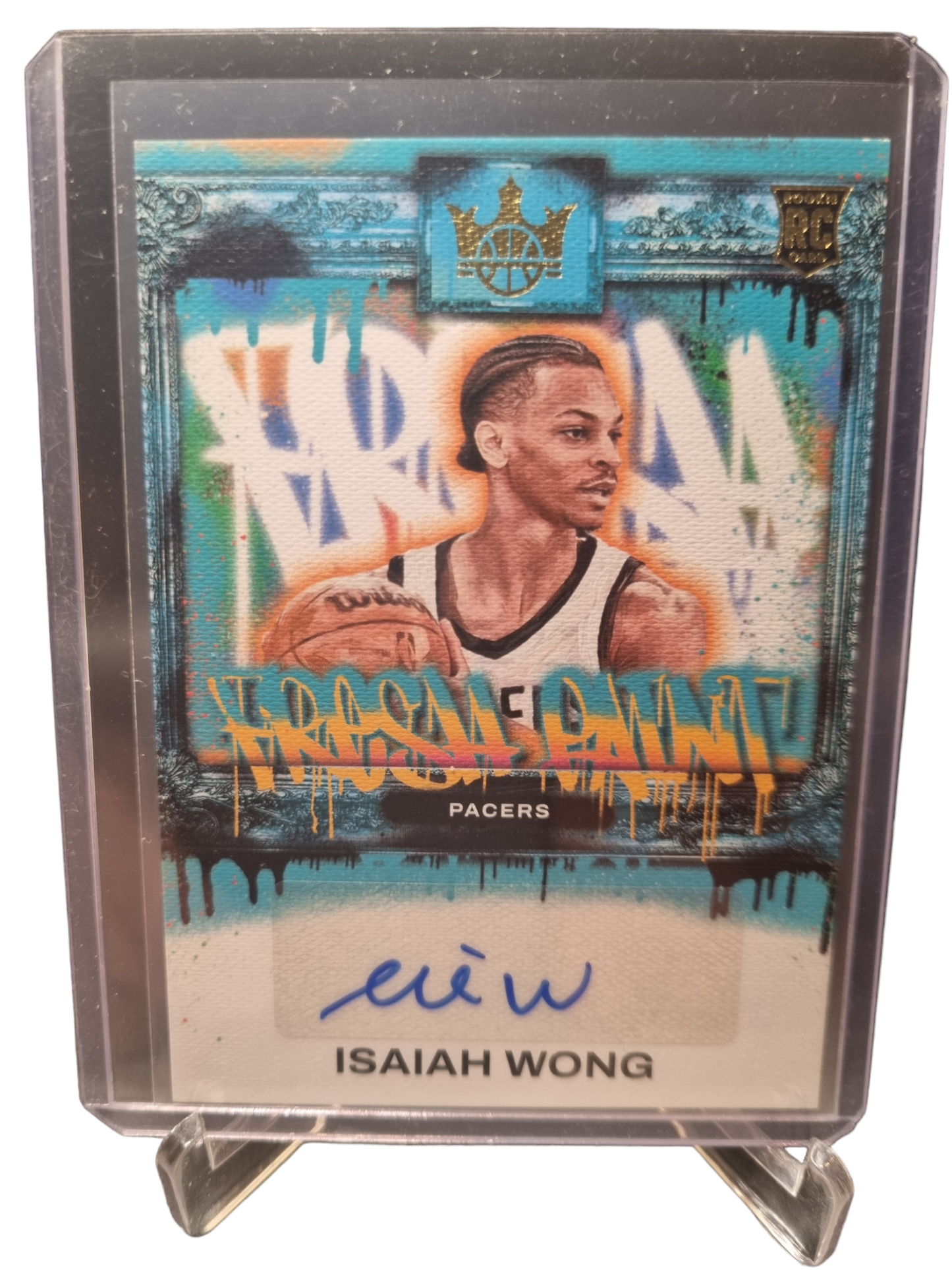 2023-24 Panini Court Kings #FP-IWI Isiah Wong Rookie Card Fresh Paint Autograph 057/125