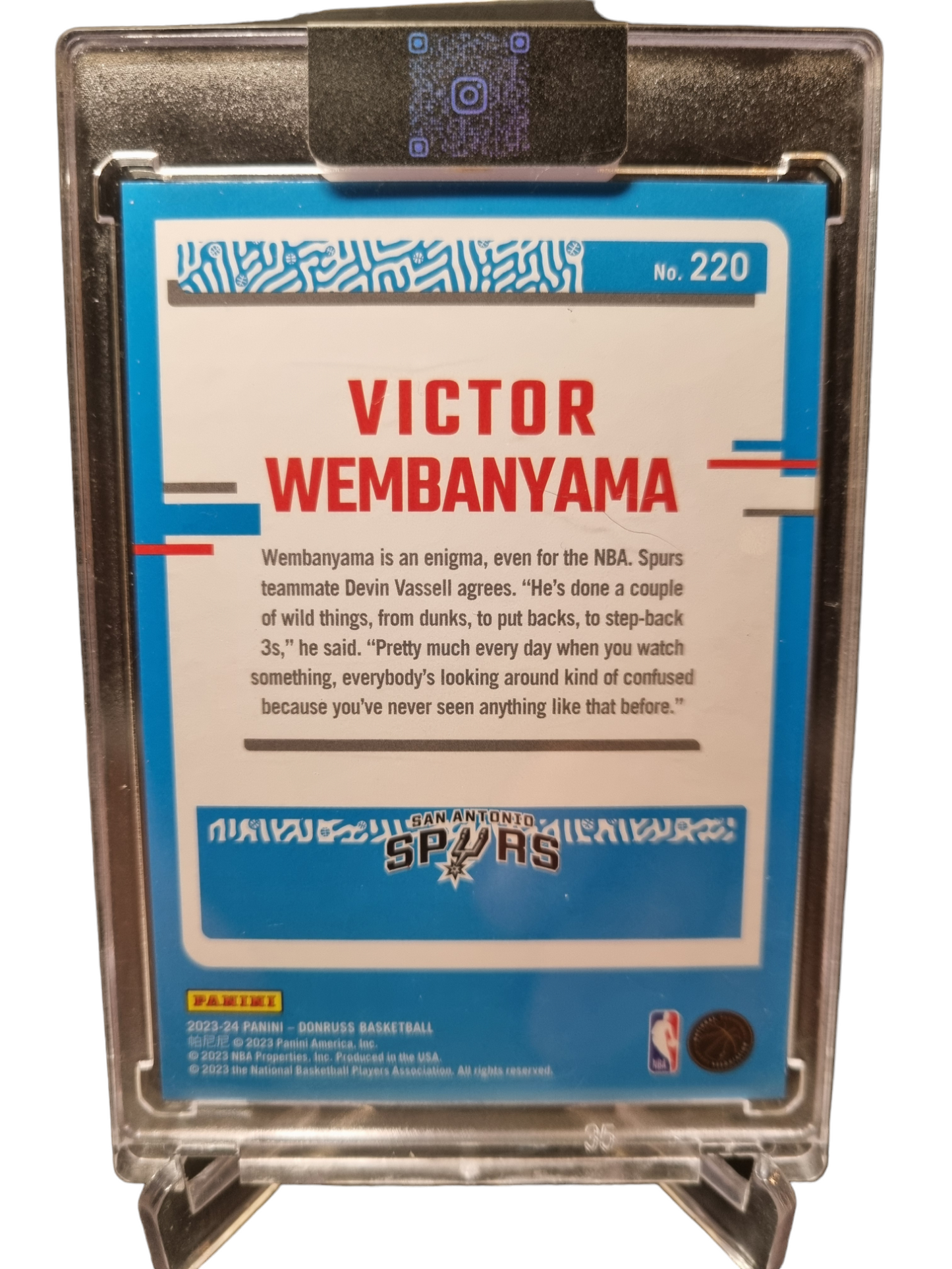 2023-24 Donruss #220 Victor Wembanyama Rookie Card Rated Rookie Red Laser Holo SSP Numbered 20/99