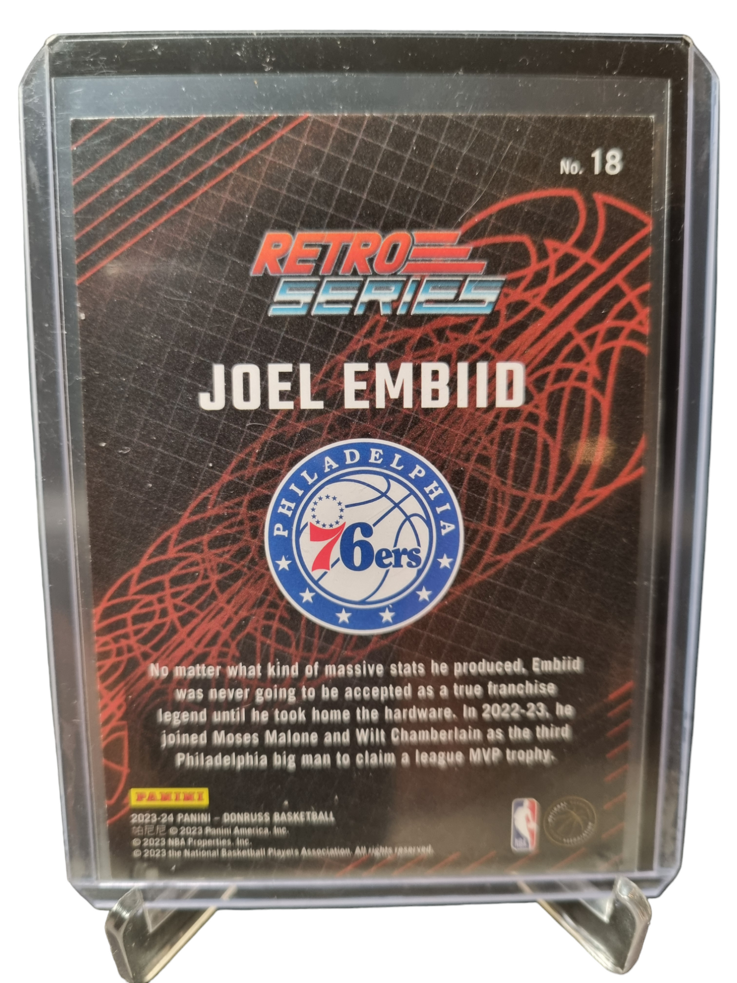 2023-24 Panini Donruss #18 Joel Embiid Retro Series Gold Press Proof