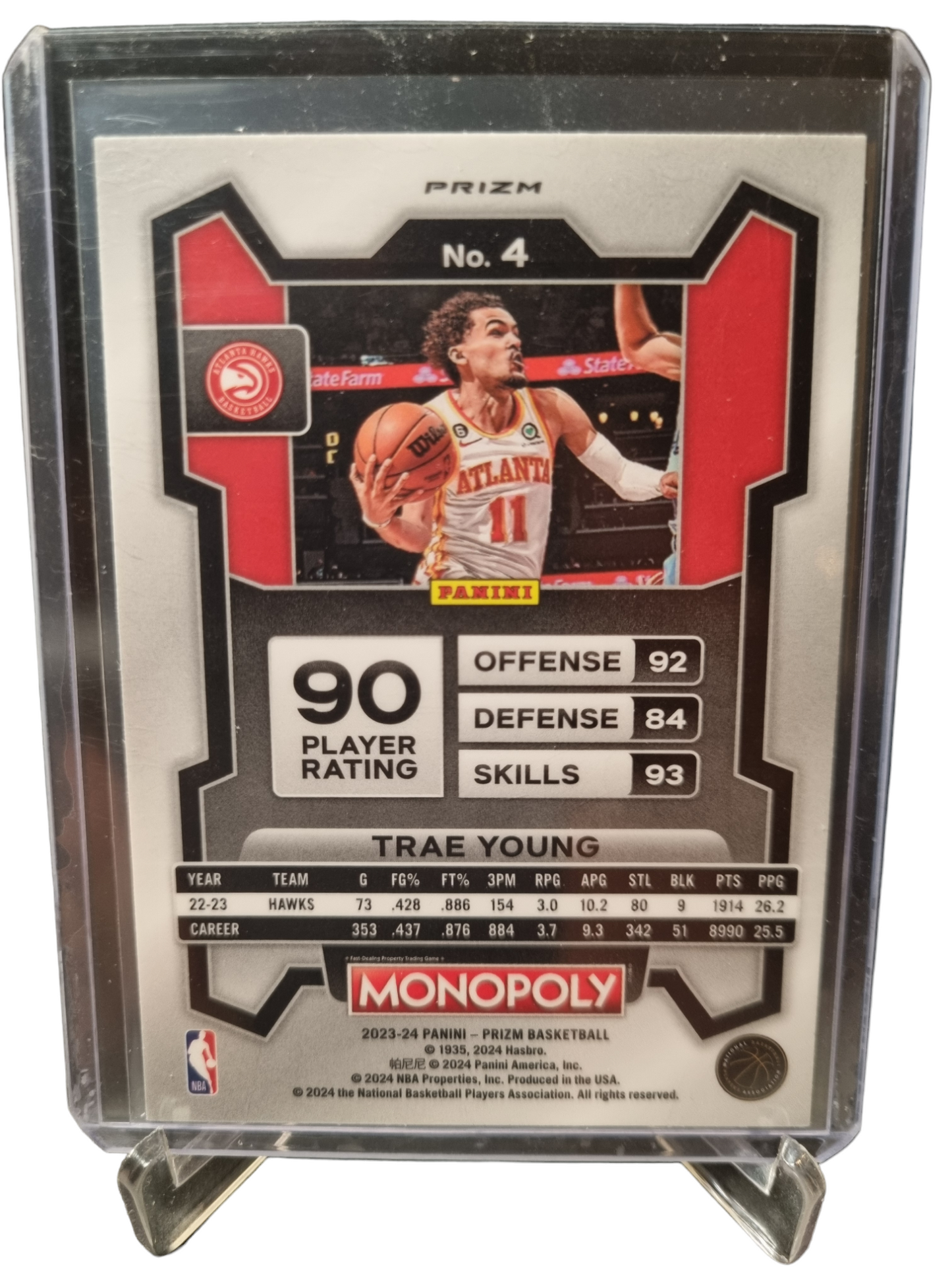 2023-24 Panini Prizm Monopoly #4 Trae Young Purple Wave Prizm