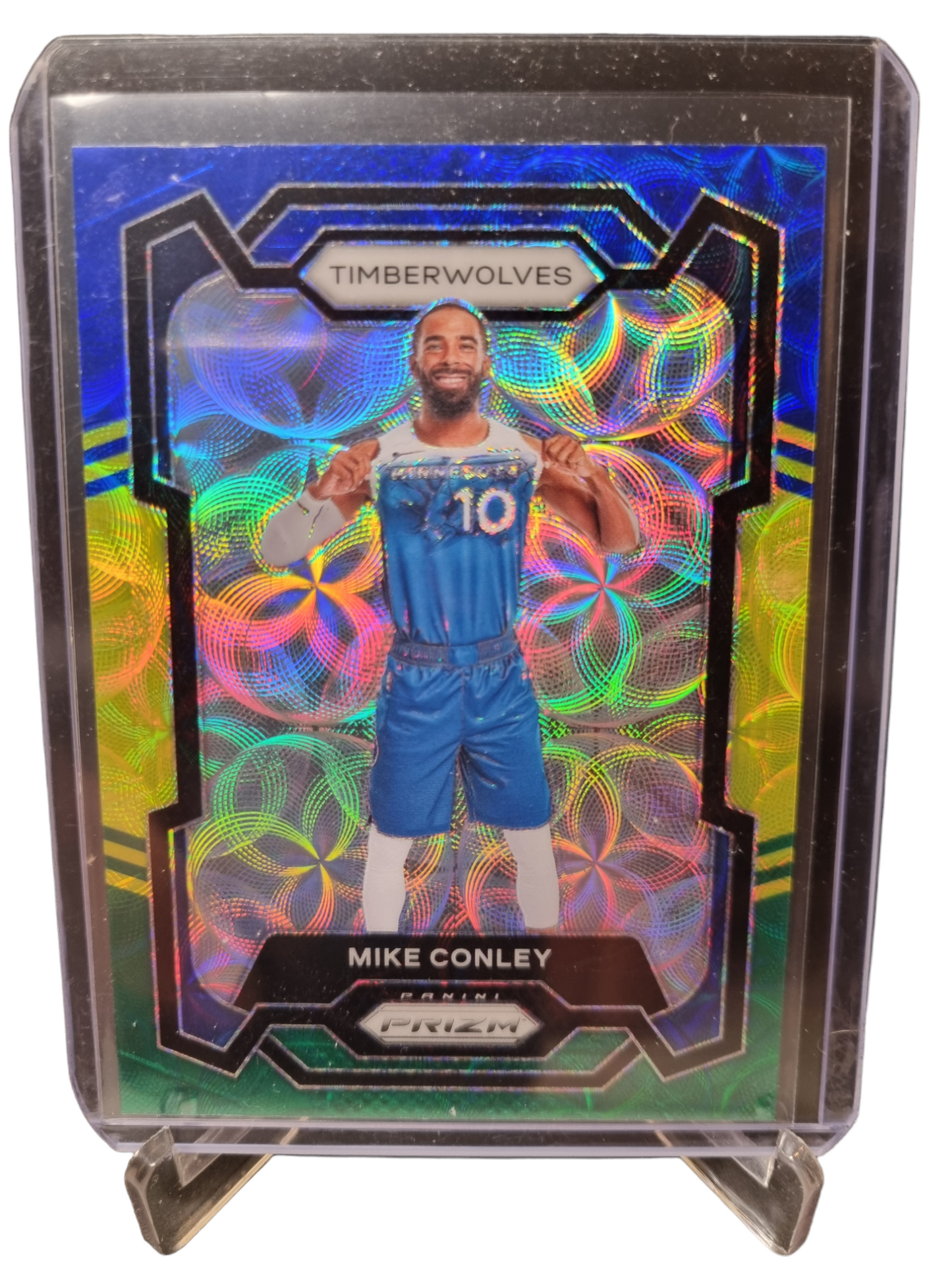 2023-24 Panini Prizm Choice #57 Mike Conley Blue Yellow Green Scope Prizm