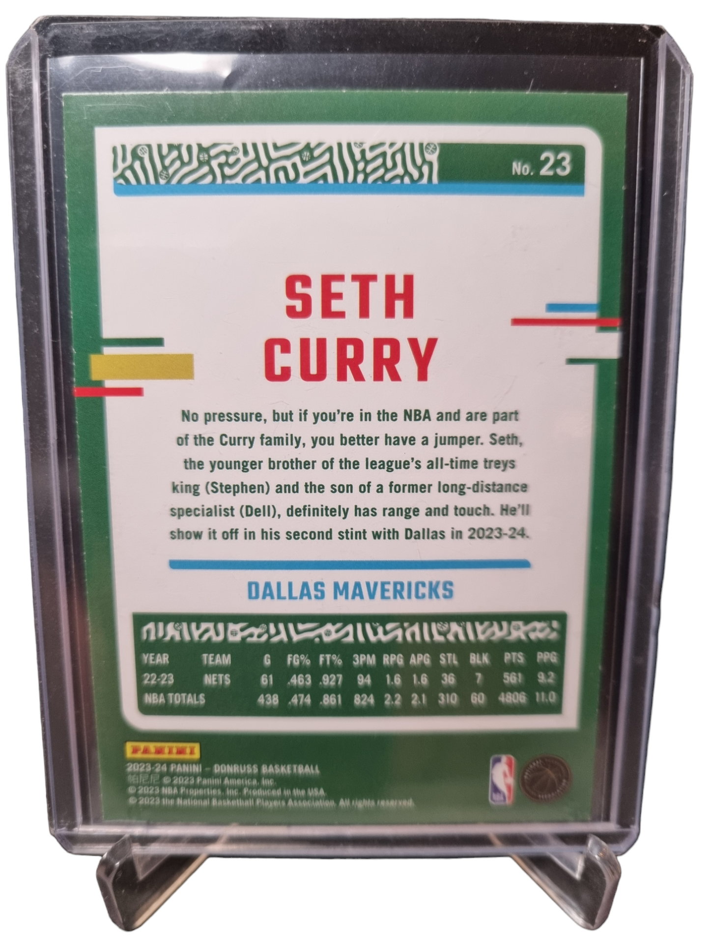 2023-24 Panini Donruss Choice #23 Seth Curry Blue Holo 08/49