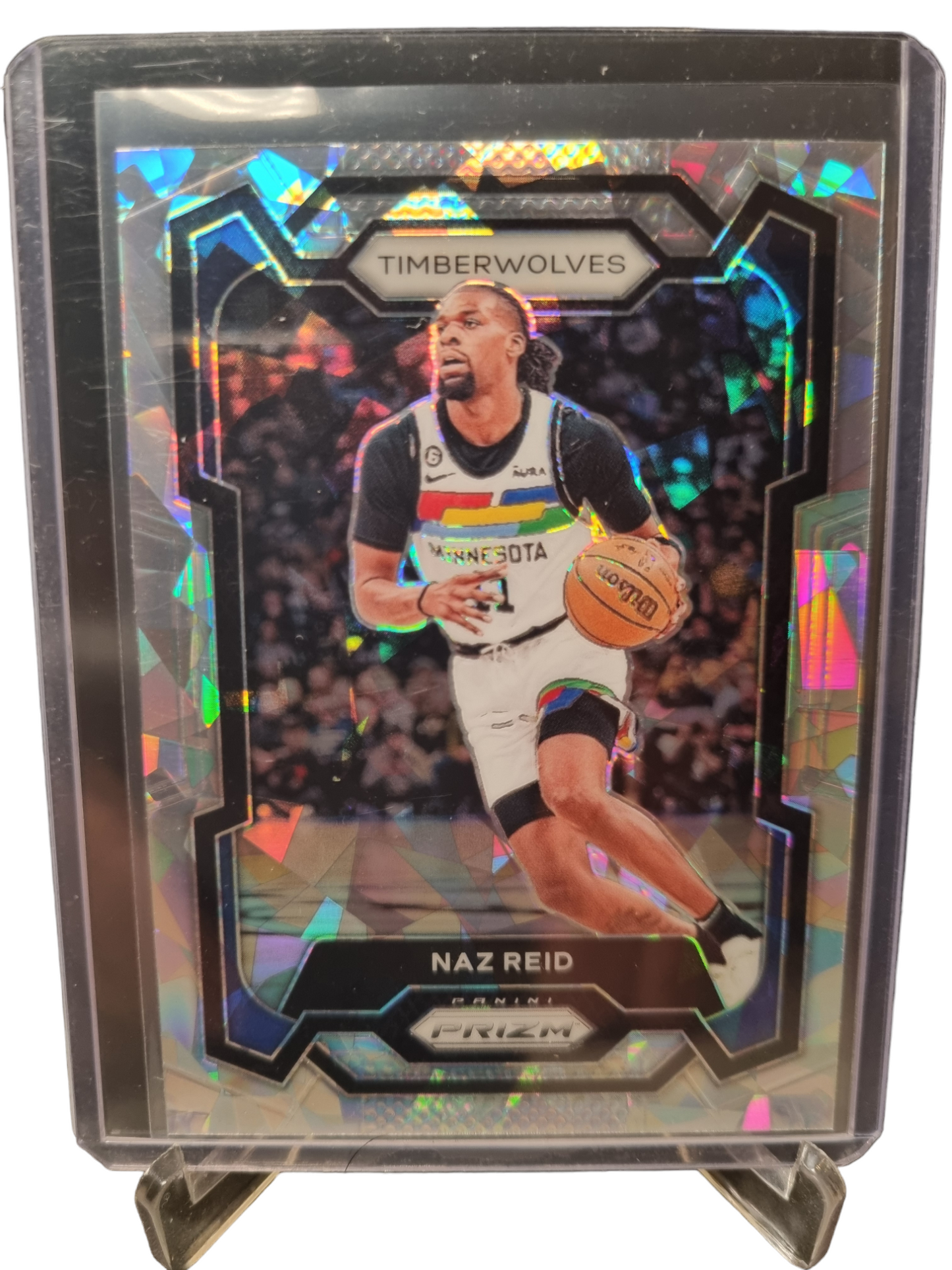 2023-24 Panini Prizm #204 Naz Reid Silver Cracked Ice Prizm