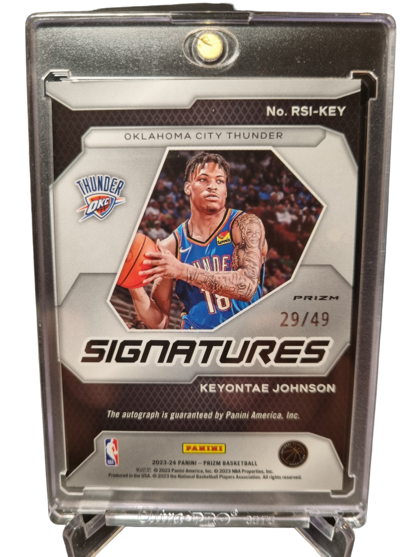 2023-24 Panini Prizm #RSI-KEY Keyonte Johnson Rookie Card Blue Prizm Autograph 29/49