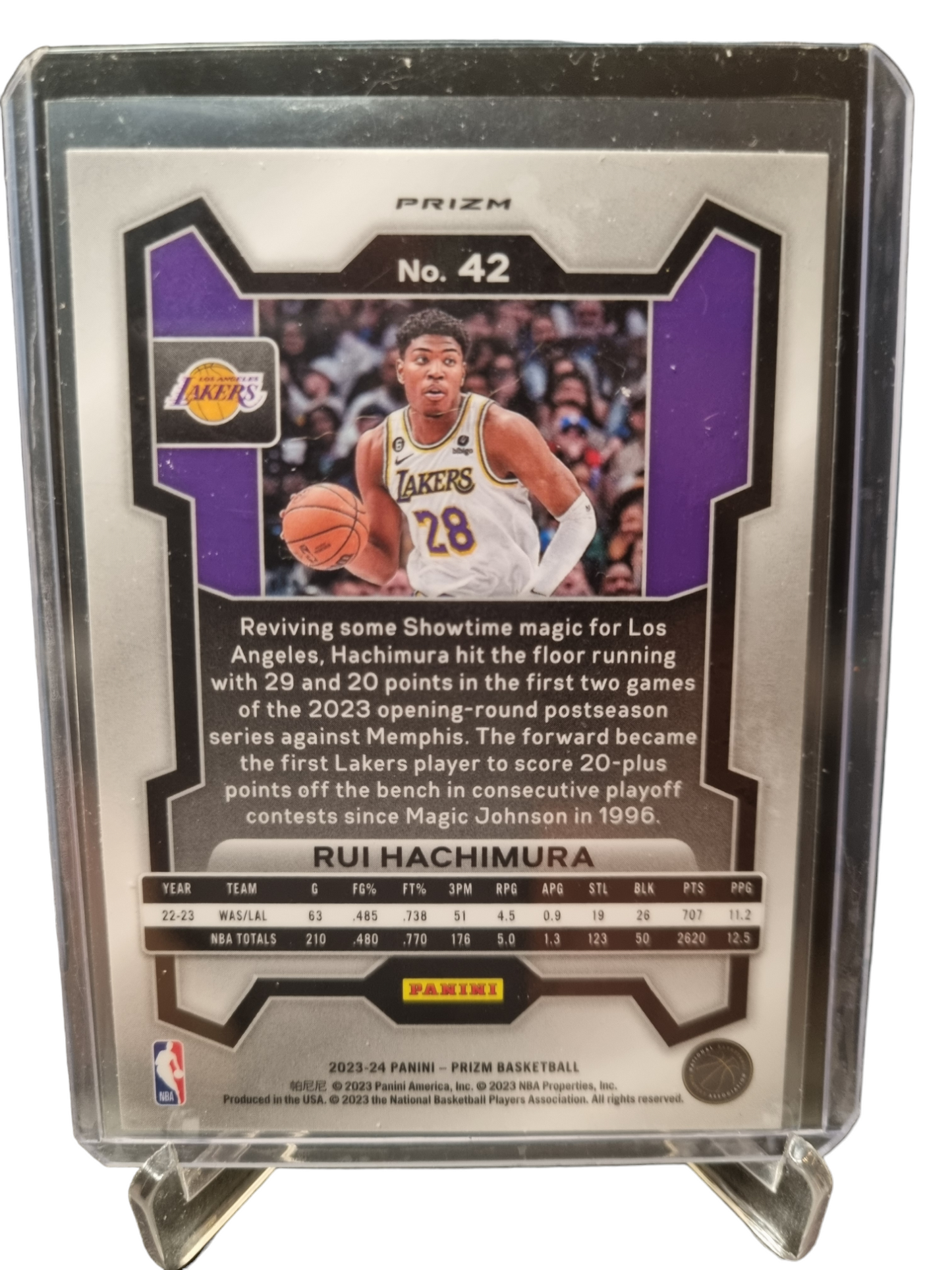 2023-24 Panini Prizm #42 Rui Hachimura Silver Prizm