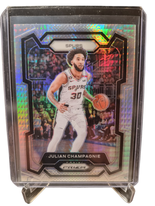 2023-24 Panini Prizm #124 Julian Champagnie Silver Hyper Prizm