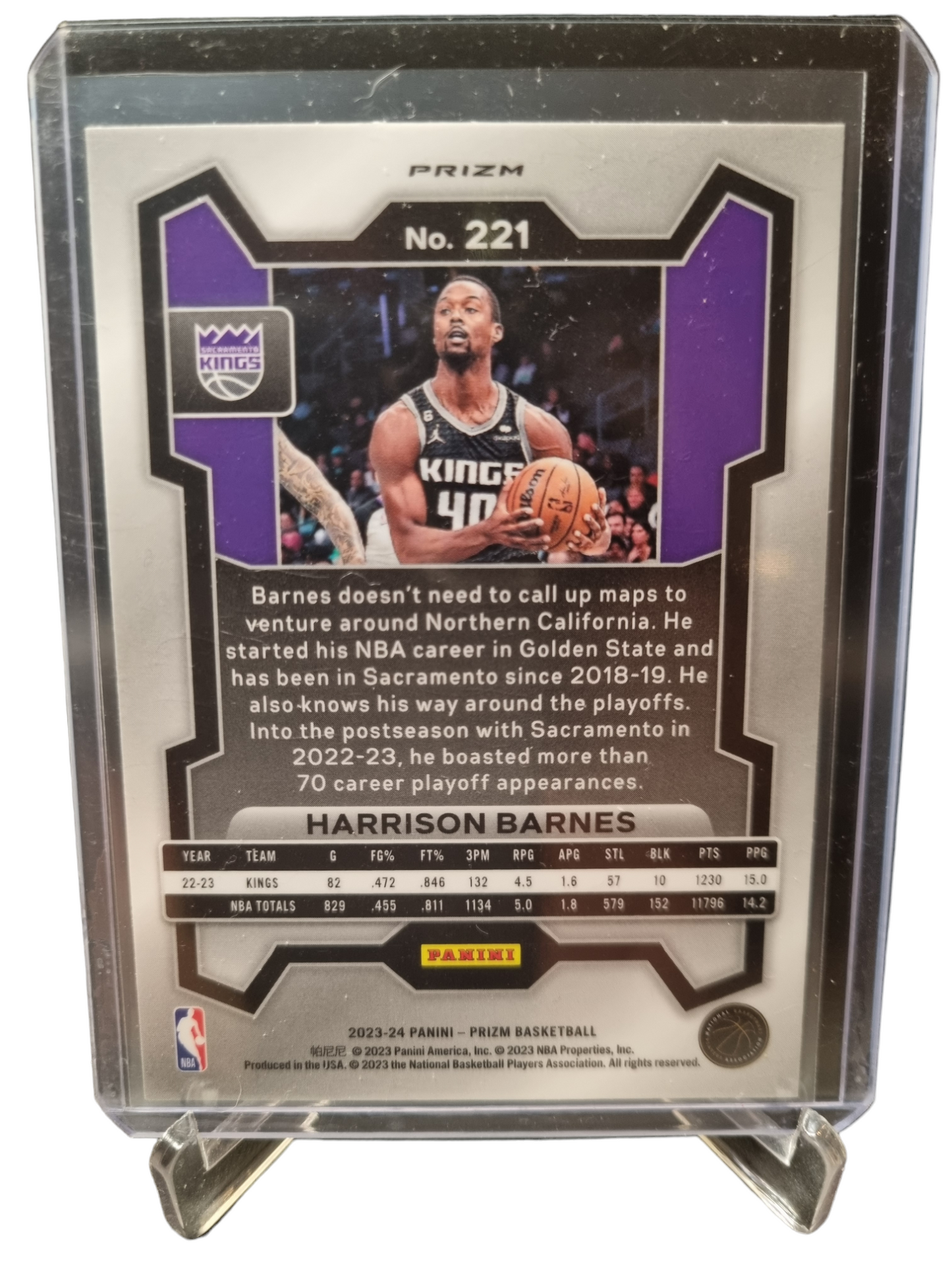 2023-24 Panini Prizm #221 Harrison Barnes Silver Cracked Ice Prizm