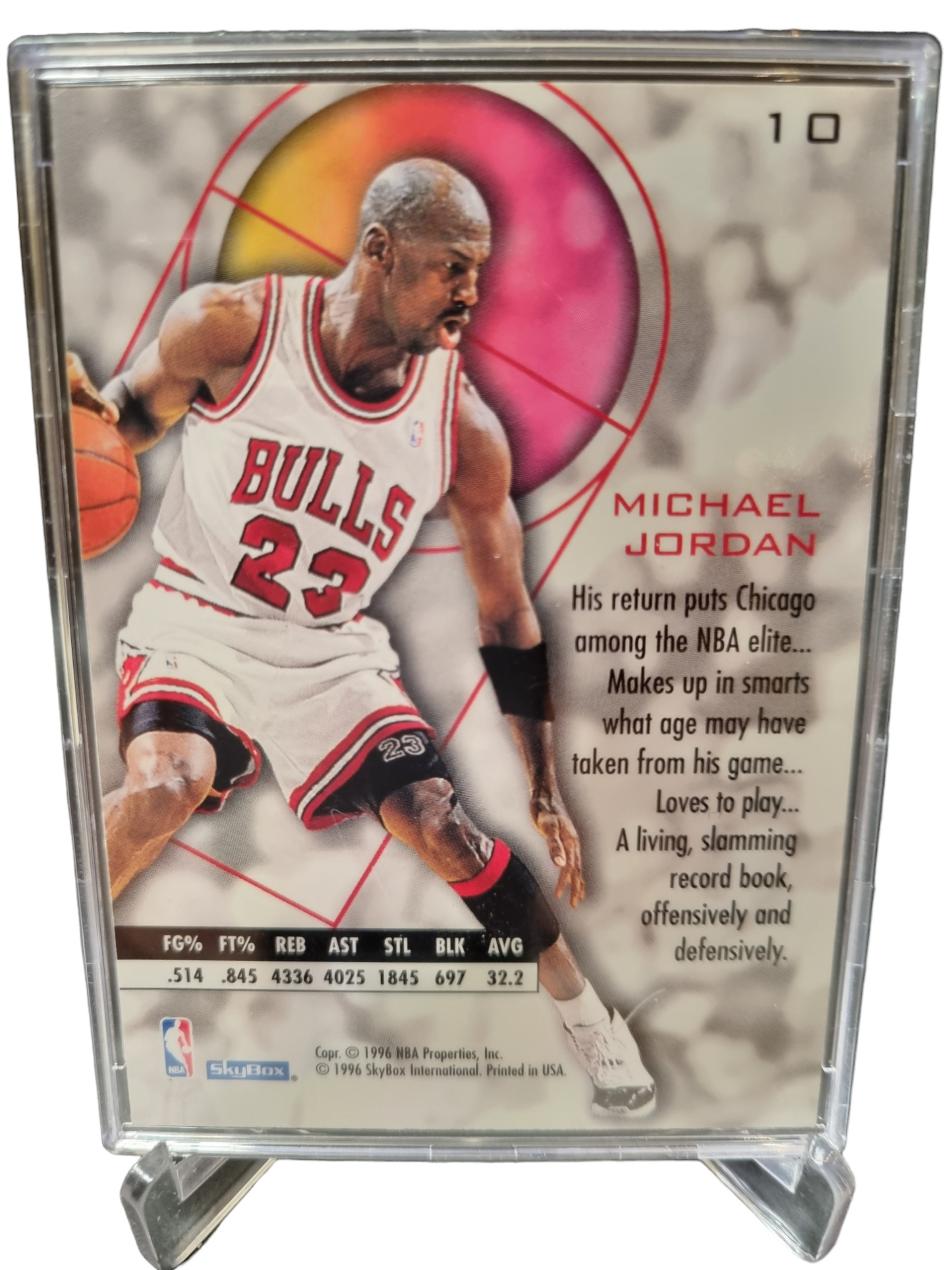 1996 Skybox #10 Michael Jordan Season EXL Black Border Encased