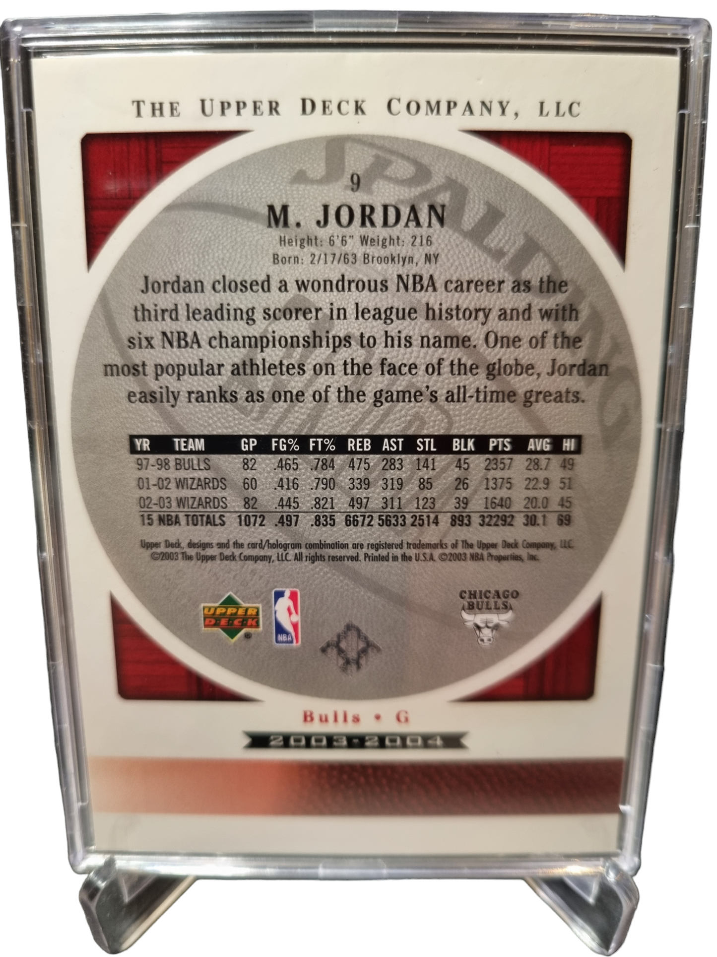 2003-04 Upper Deck #9 Michael Jordan Standing O Encased