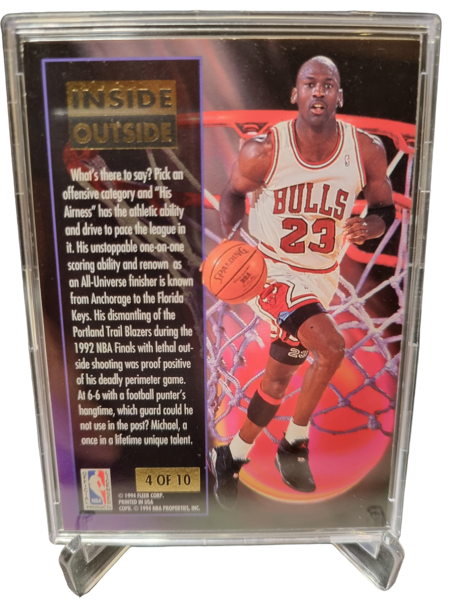1993-94 Fleer #4 of 10 Michael Jordan Inside Outside Encased
