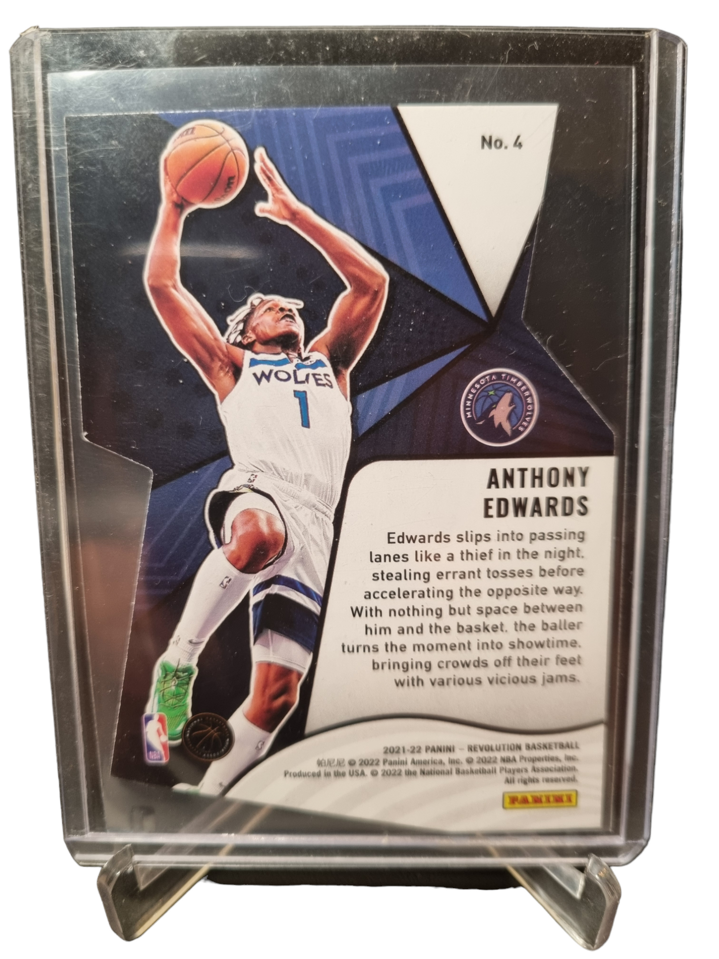 2021-22 Panini Revolution #4 Anthony Edwards Lift Off Die Cut