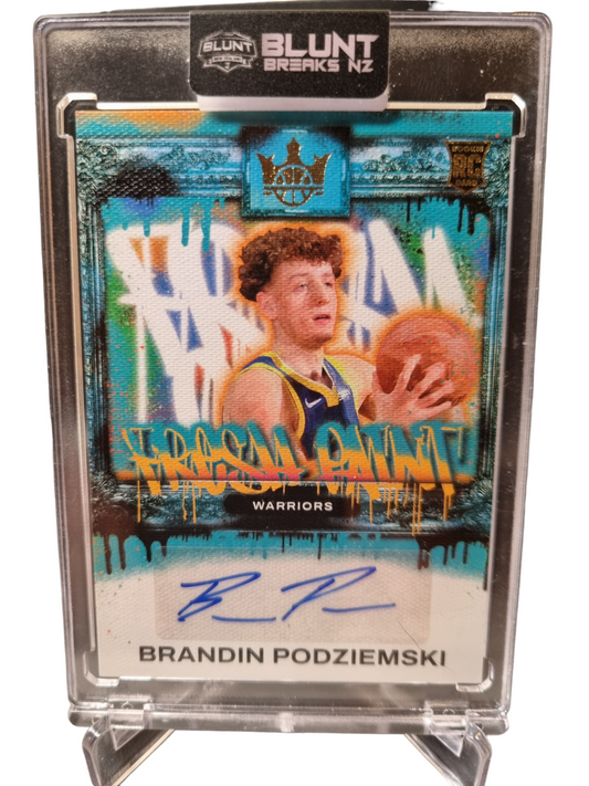 2023-24 Panini Court Kings #FP-BPG Brandin Podziemski Rookie Card Fresh Paint Autograph 045/125