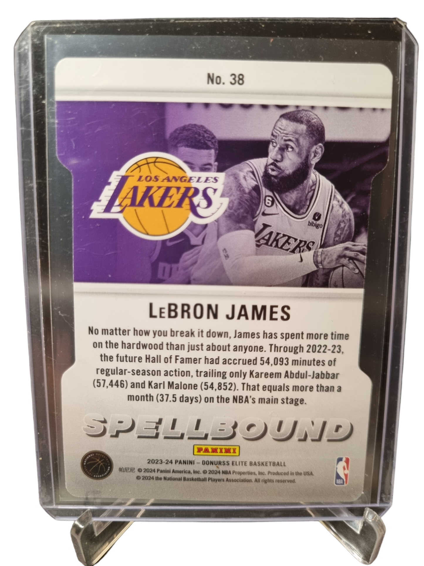 2023-24 Panini Donruss Elite #38 Lebron James Spellbound M Orange Die Cut