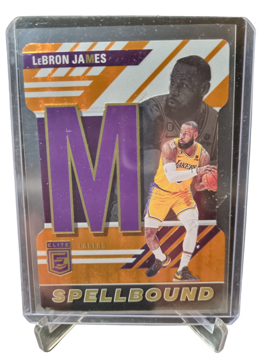 2023-24 Panini Donruss Elite #38 Lebron James Spellbound M Orange Die Cut