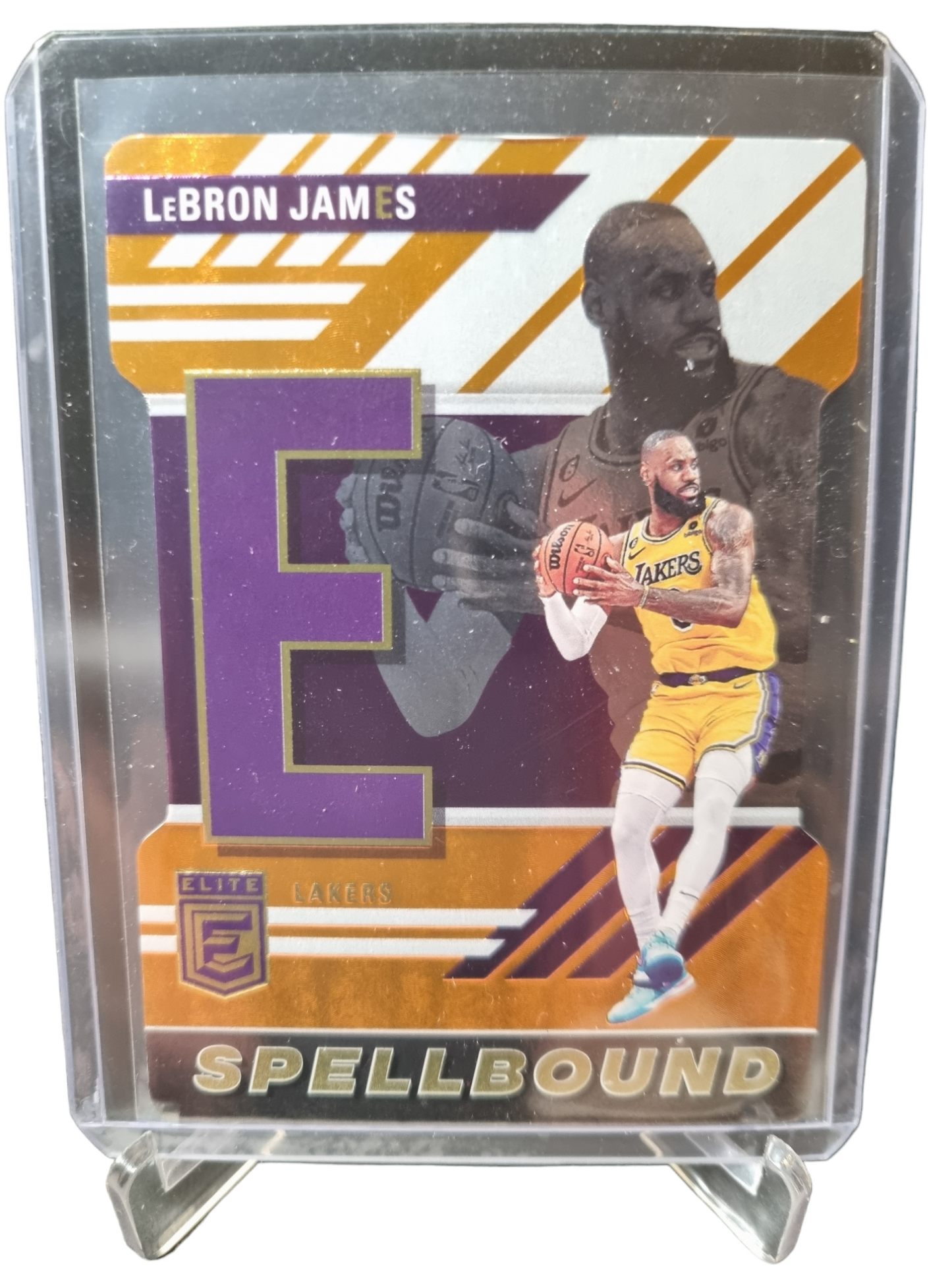 2023-24 Panini Donruss Elite #39 Lebron James Spellbound E Orange Die Cut