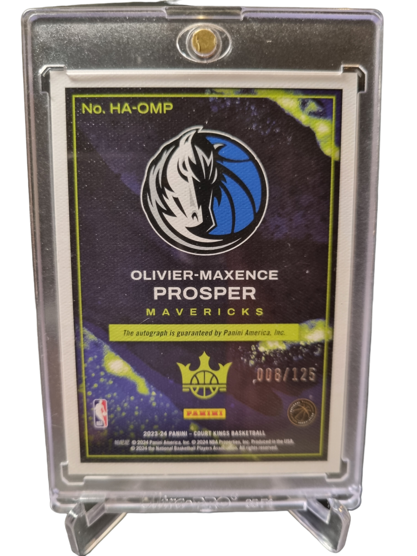 2023-24 Panini Court Kings #HA-OMP Oliver-Maxence Prosper Rookie Card Heir Apparent Autograph 008/125