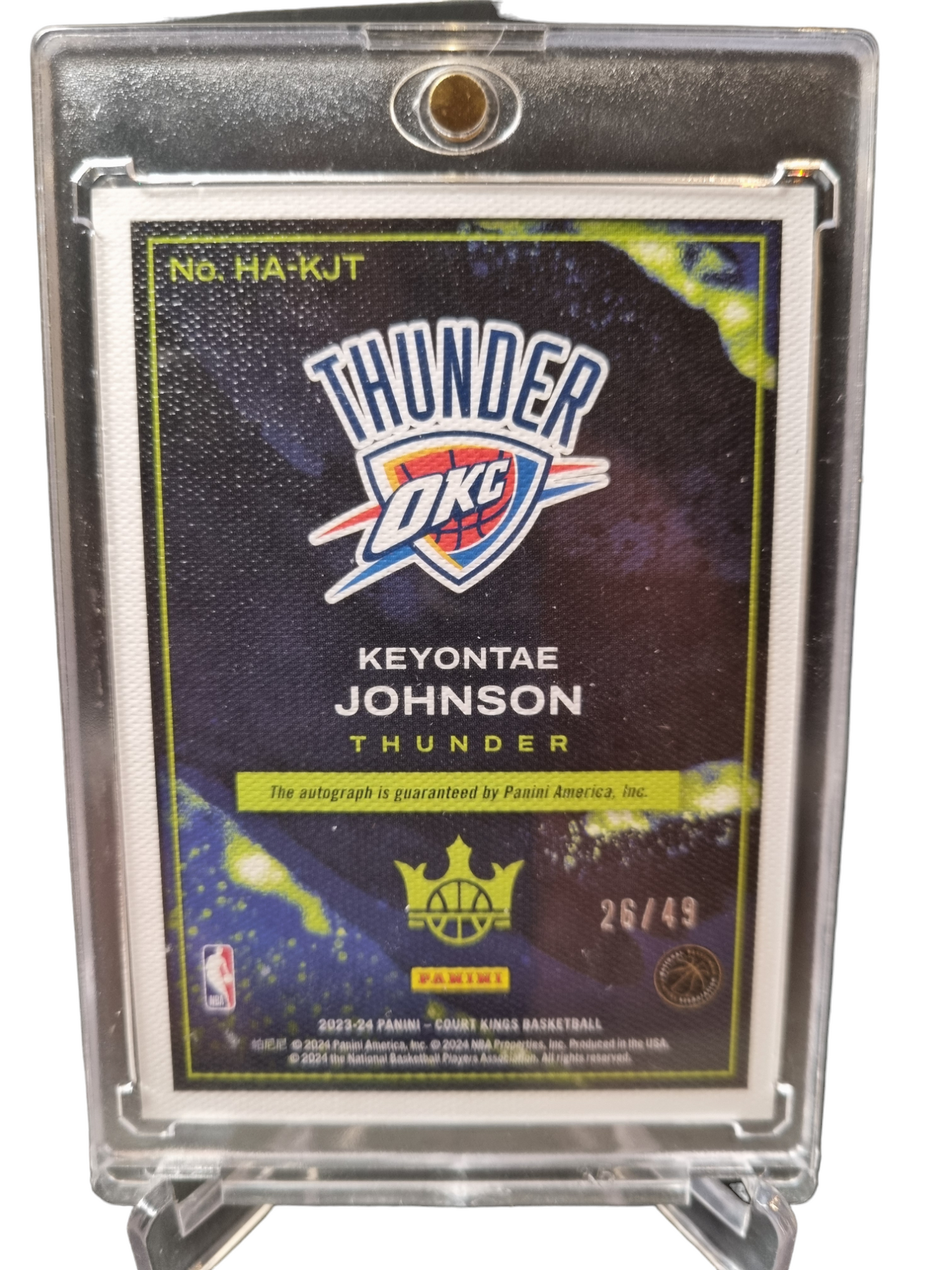 2023-24 Panini Court Kings #HA-KJT Keyonte Johnson Rookie Card Heir Apparent Autograph 26/49