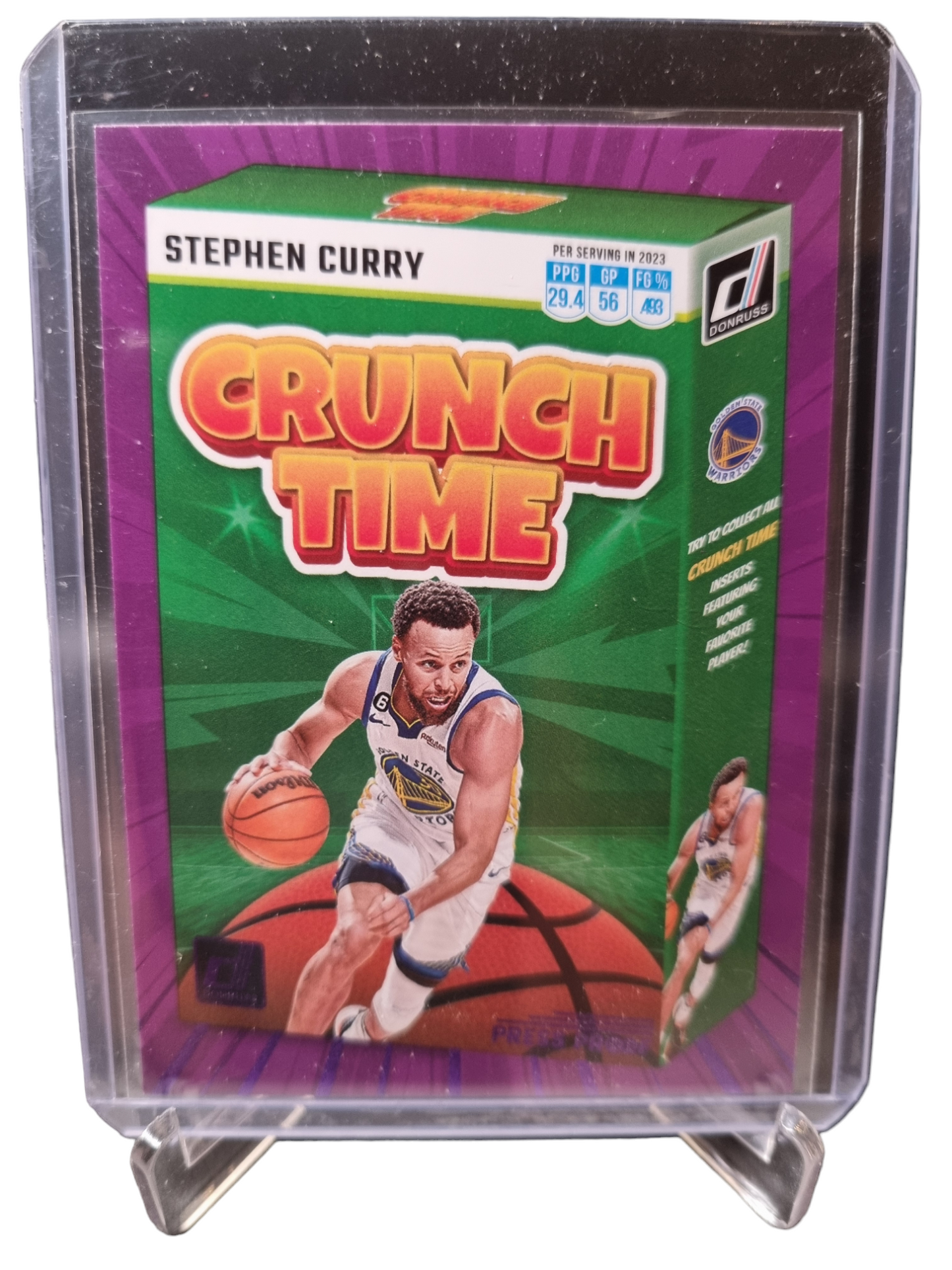 2023-24 Panini Donruss #6 Stephen Curry Crunch Time Purple Press Proof