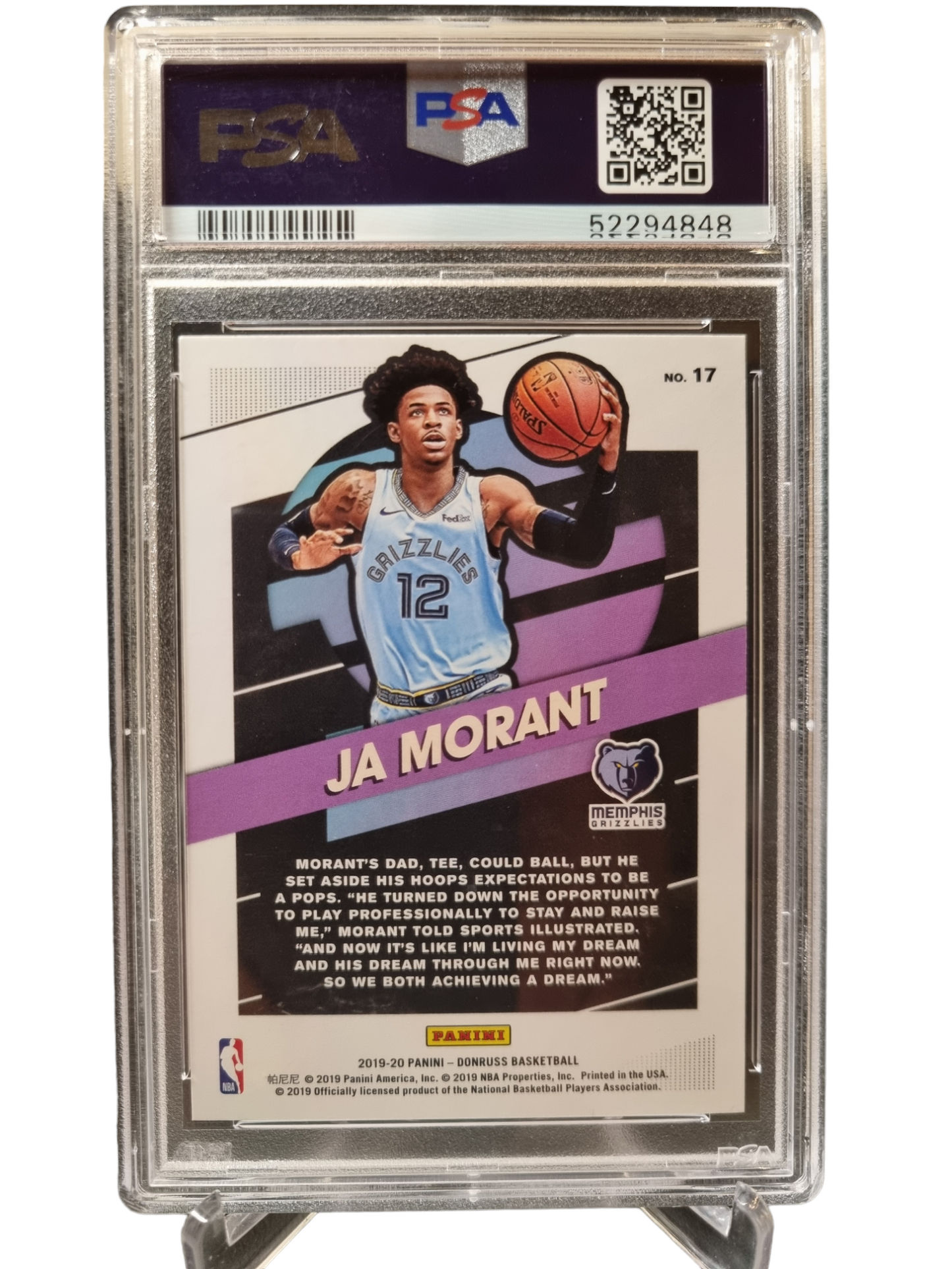 2019 Panini Donruss #17 JA Morant Rookie Card Great Expectations PSA 9 Mint