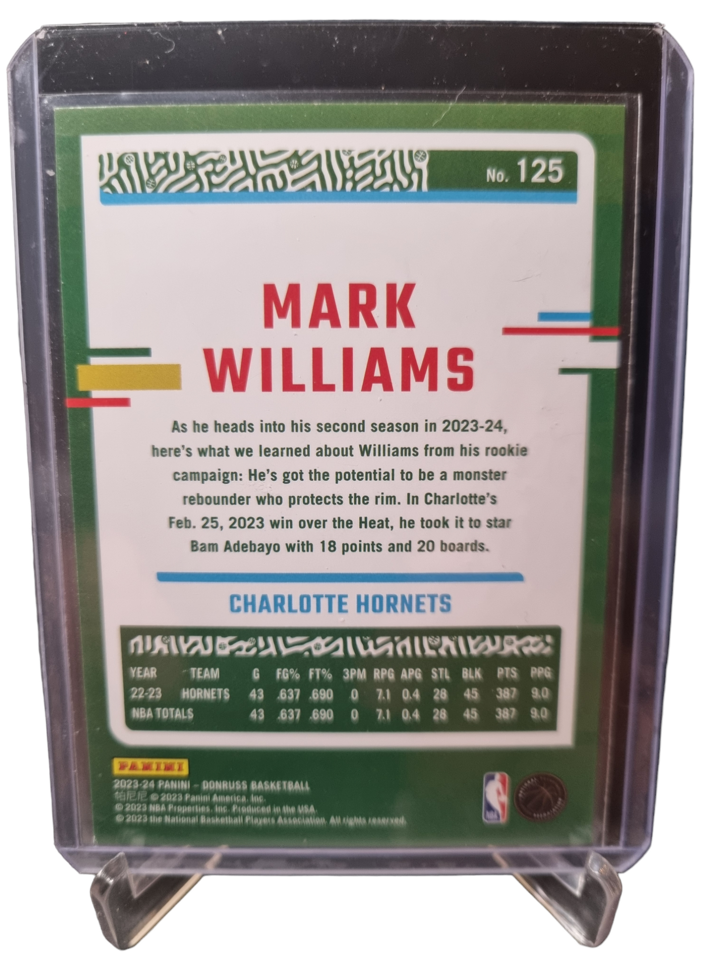 2023-24 Panini Donruss #125 Mark Williams Press Proof