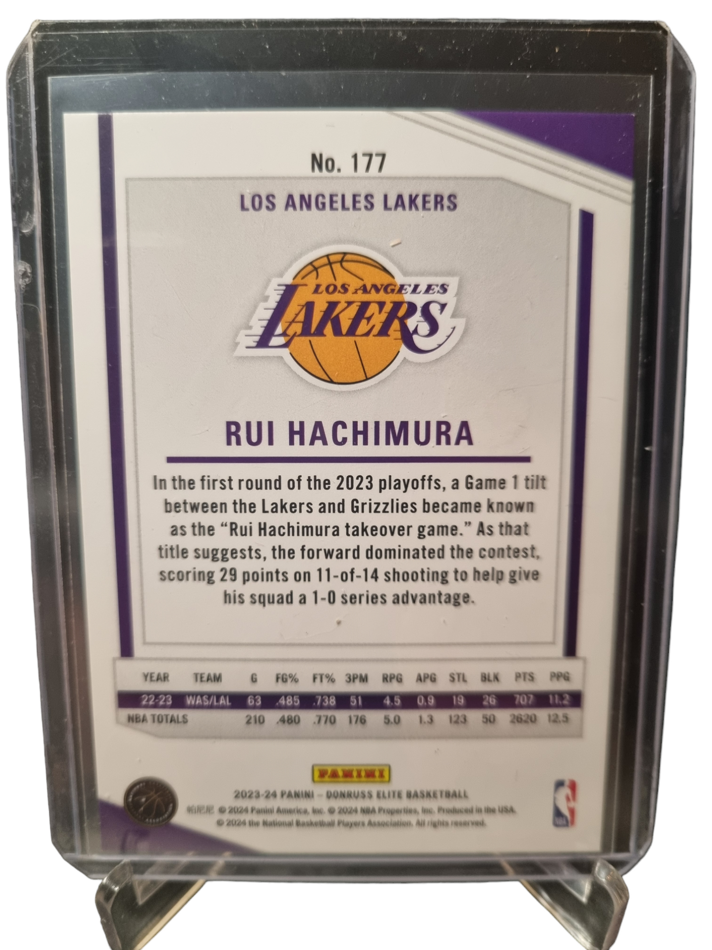 2023-24 Panini Donruss Elite #177 Rui Hachimura Purple 26/49