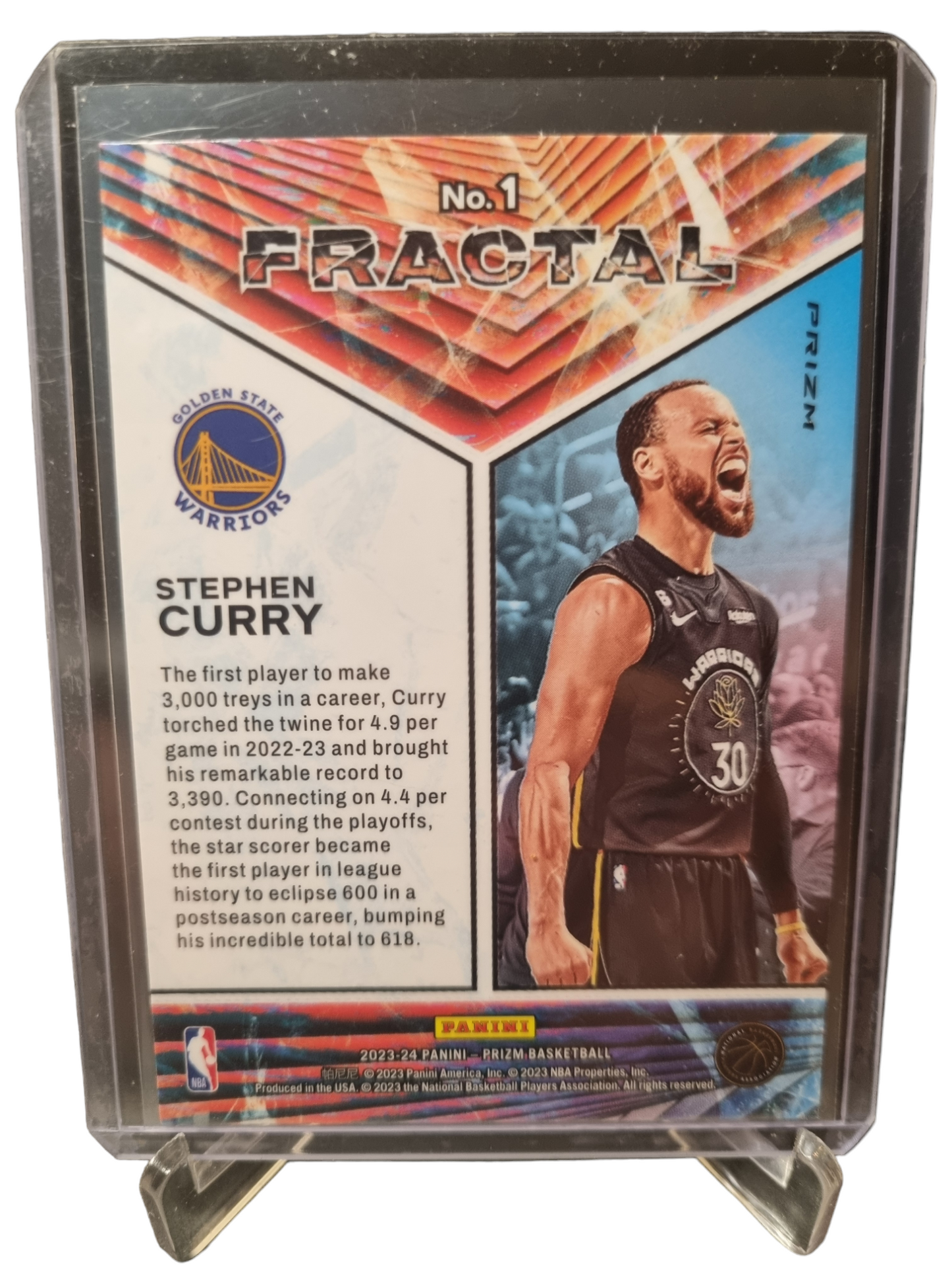 2023-24 Panini Prizm #1 Stephen Curry Fractal Silver