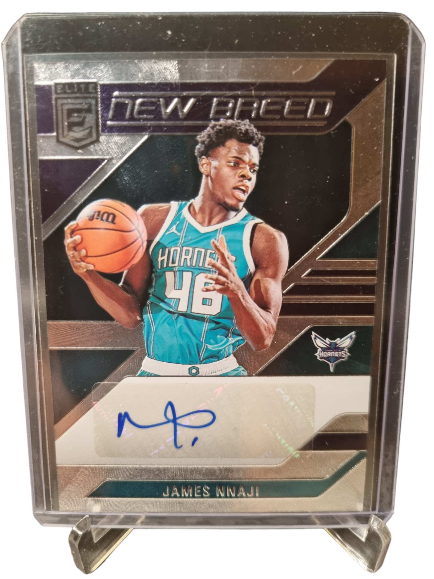 2023-24 Panini Donruss Elite #21 James Nnaji Rookie Card New Breed Autograph