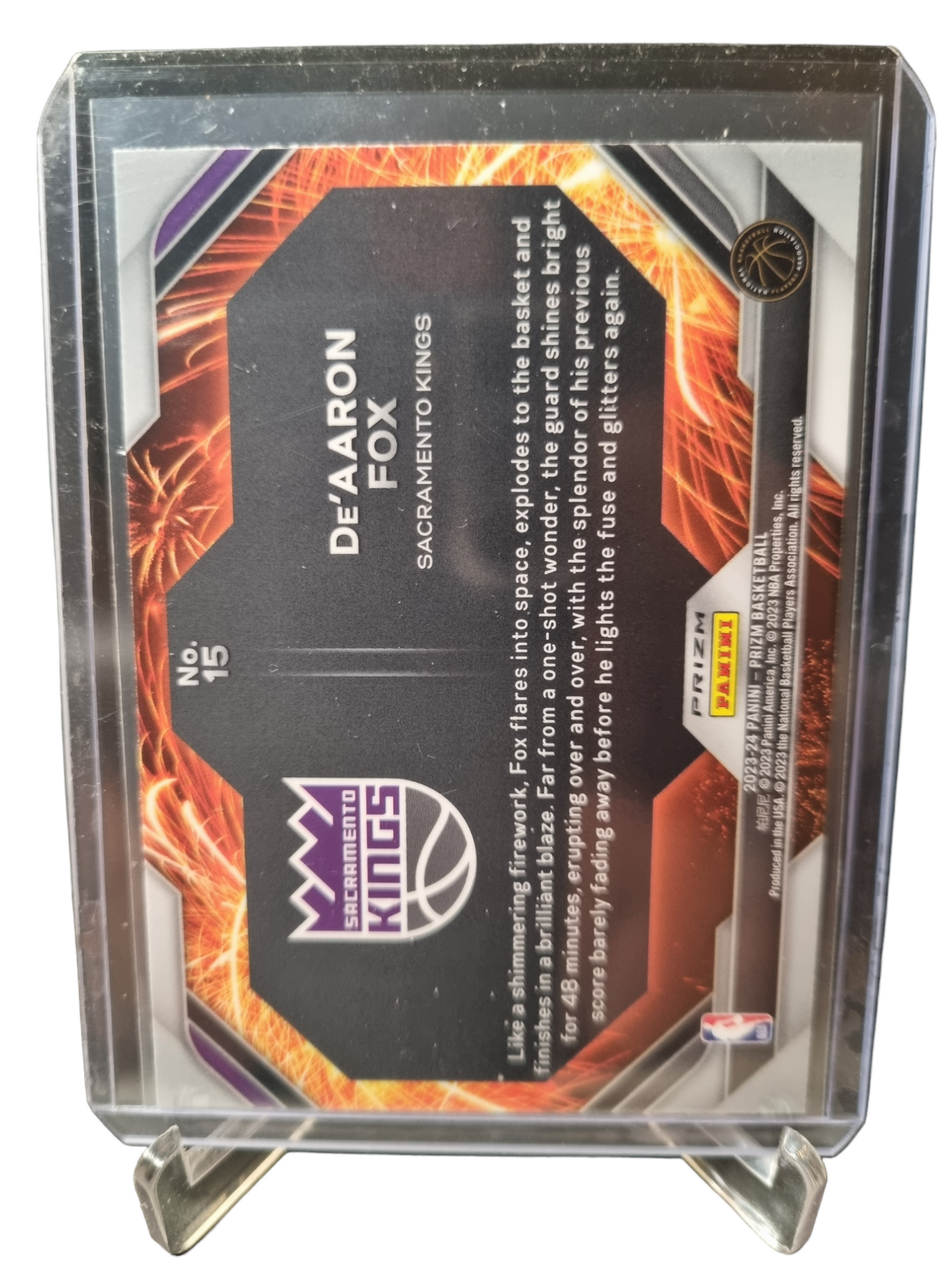 2023-24 Panini Prizm #15 De'Aaron Fox Fireworks