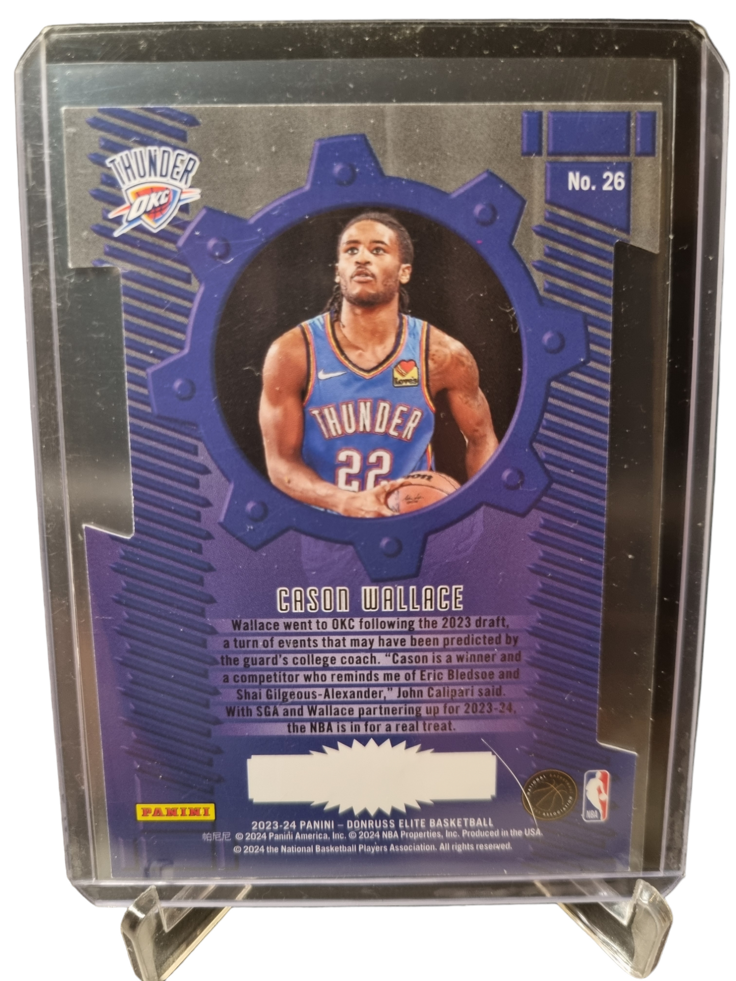 2023-24 Panini Donruss Elite #26 Cason Wallace Rookie Card Craftsmen Orange Die Cut