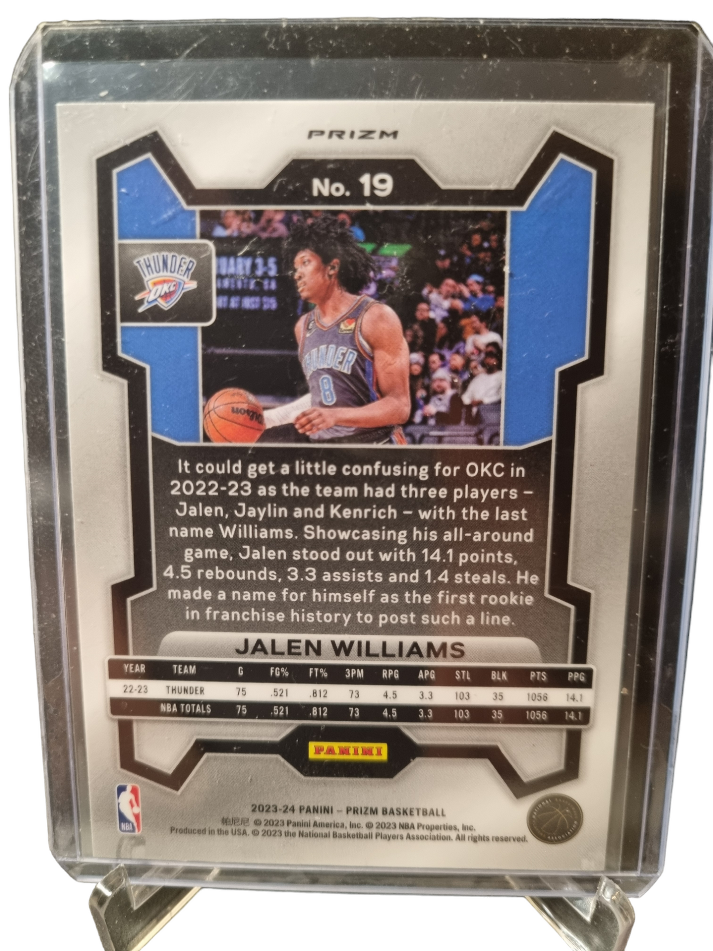 2023-24 Panini Prizm #19 Jalen Williams Silver Prizm