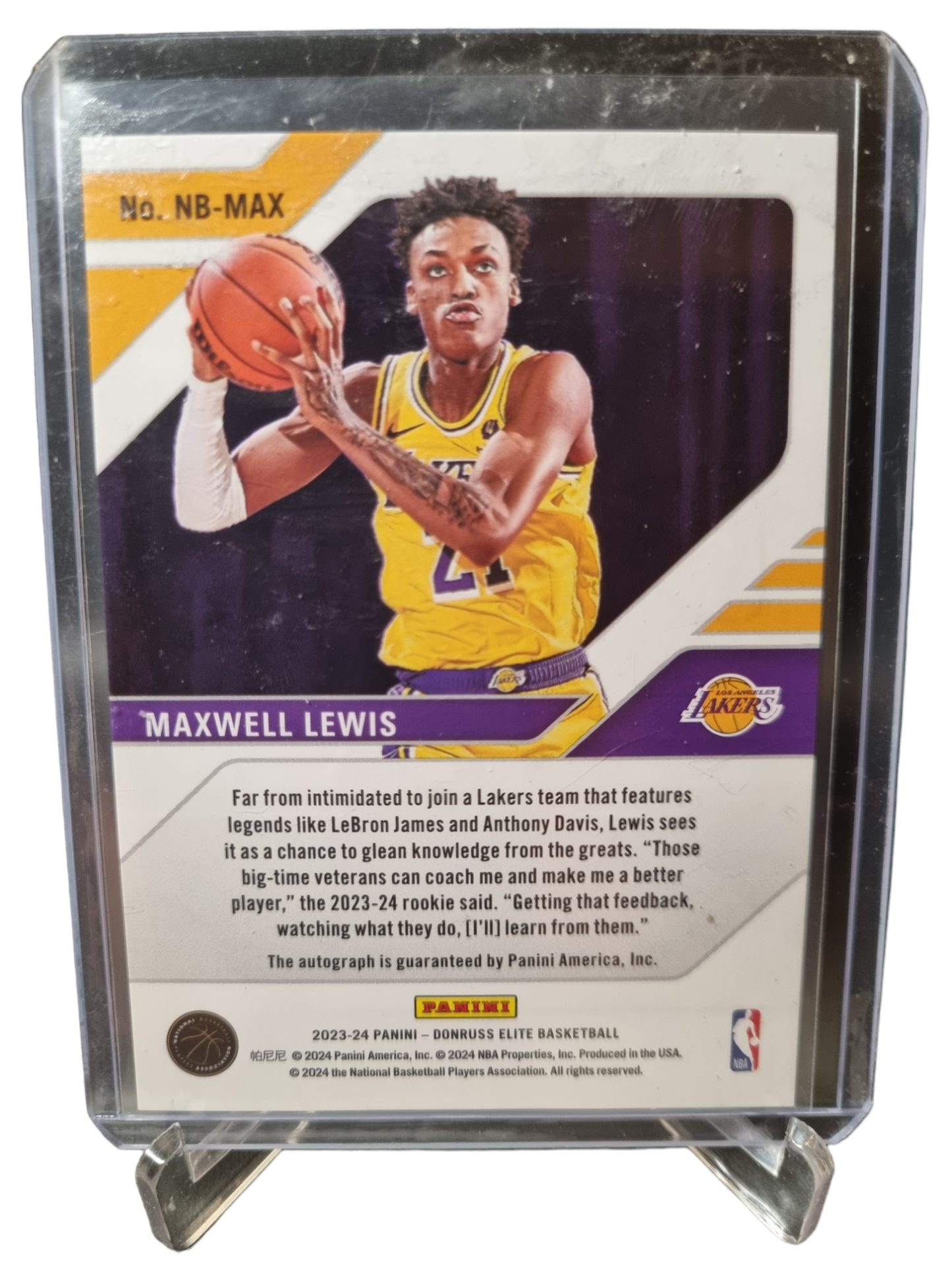 2023-24 Donruss Elite #NB-MAX Maxwell Lewis Rookie Card New Breed Autograph