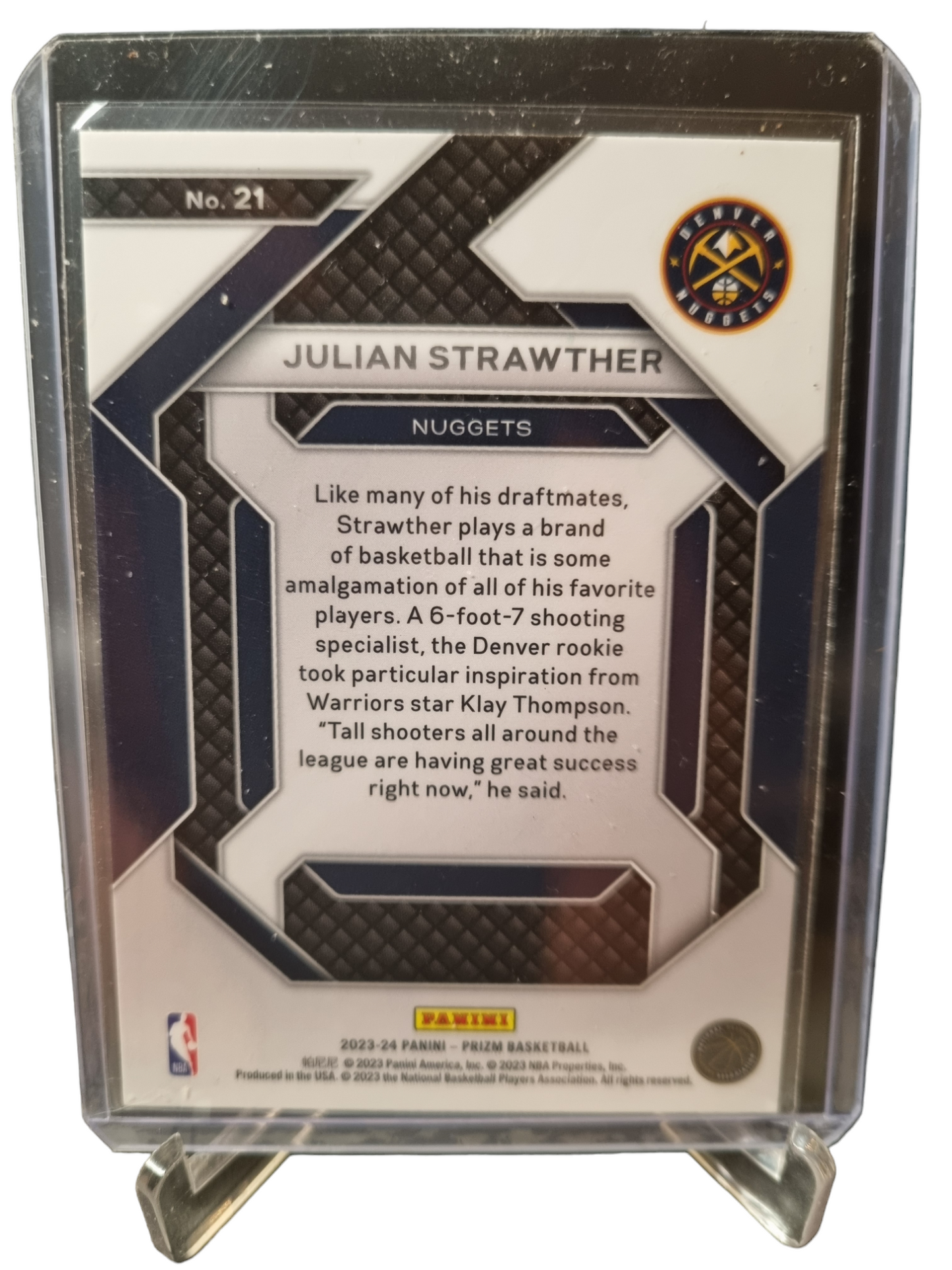 2023-24 Panini Prizm #21 Julian Strawther Rookie Card Emergent